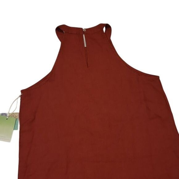 Other Sigrid Olsen Linen Shift Dress Keyhole Back Rust Orange S Size S / US 4 / IT 40 - 8 Thumbnail