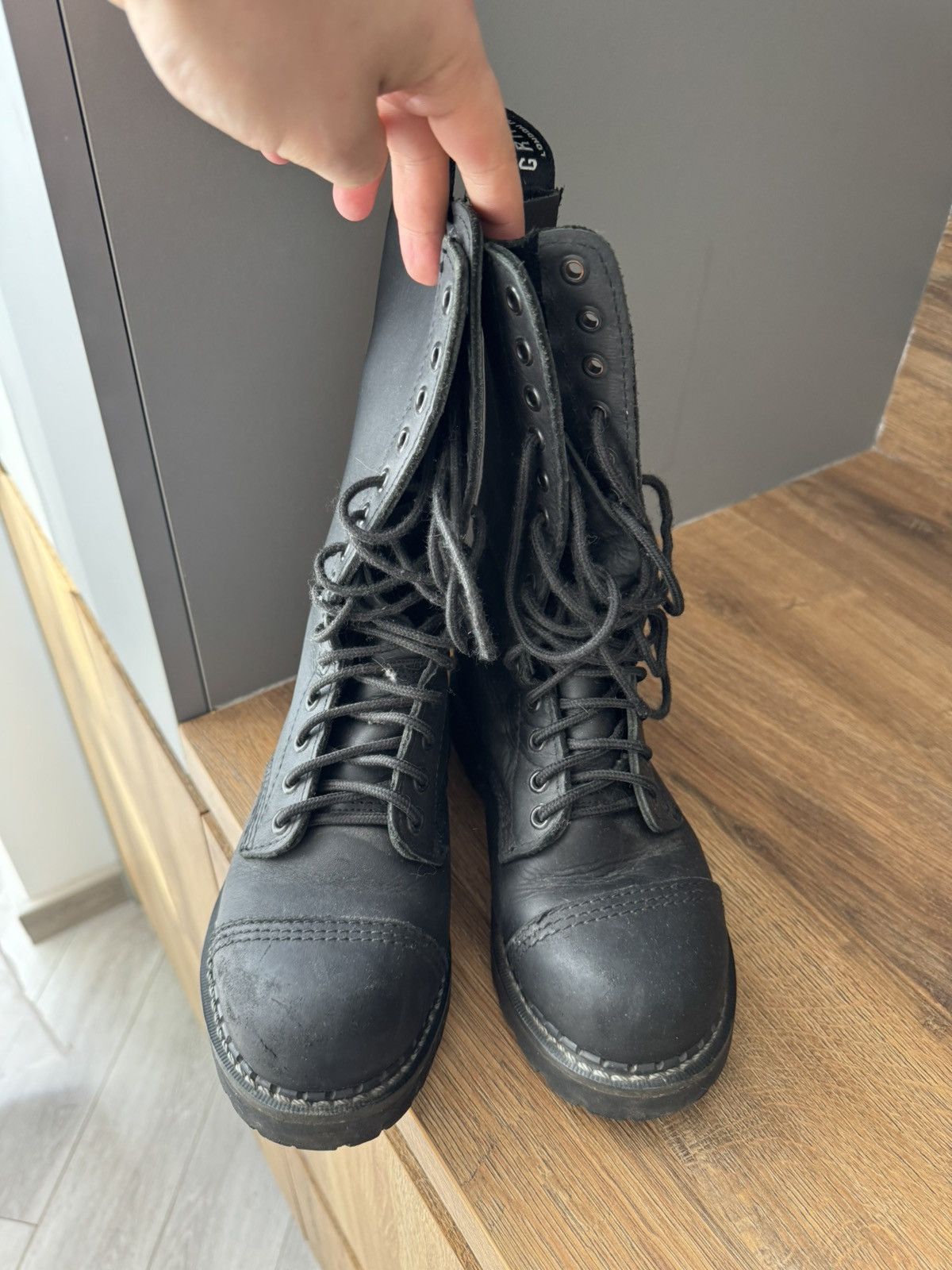 Genuine Leather Vintage Grinders Boots Leather steel y2k rock boots Size US 5.5 / EU 38 - 4 Thumbnail
