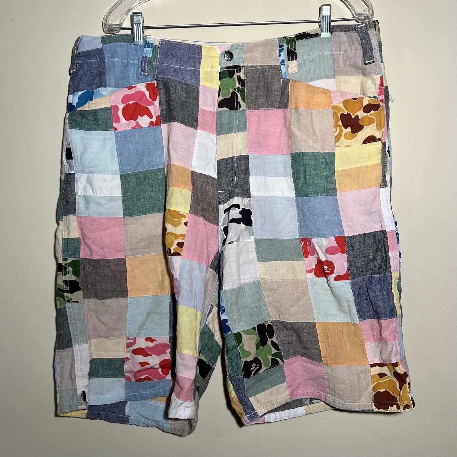 Bape A Bathing Ape BAPE Multi Camo Patchwork Cargo Shorts L Size US 34 / EU 50 - 1 Thumbnail