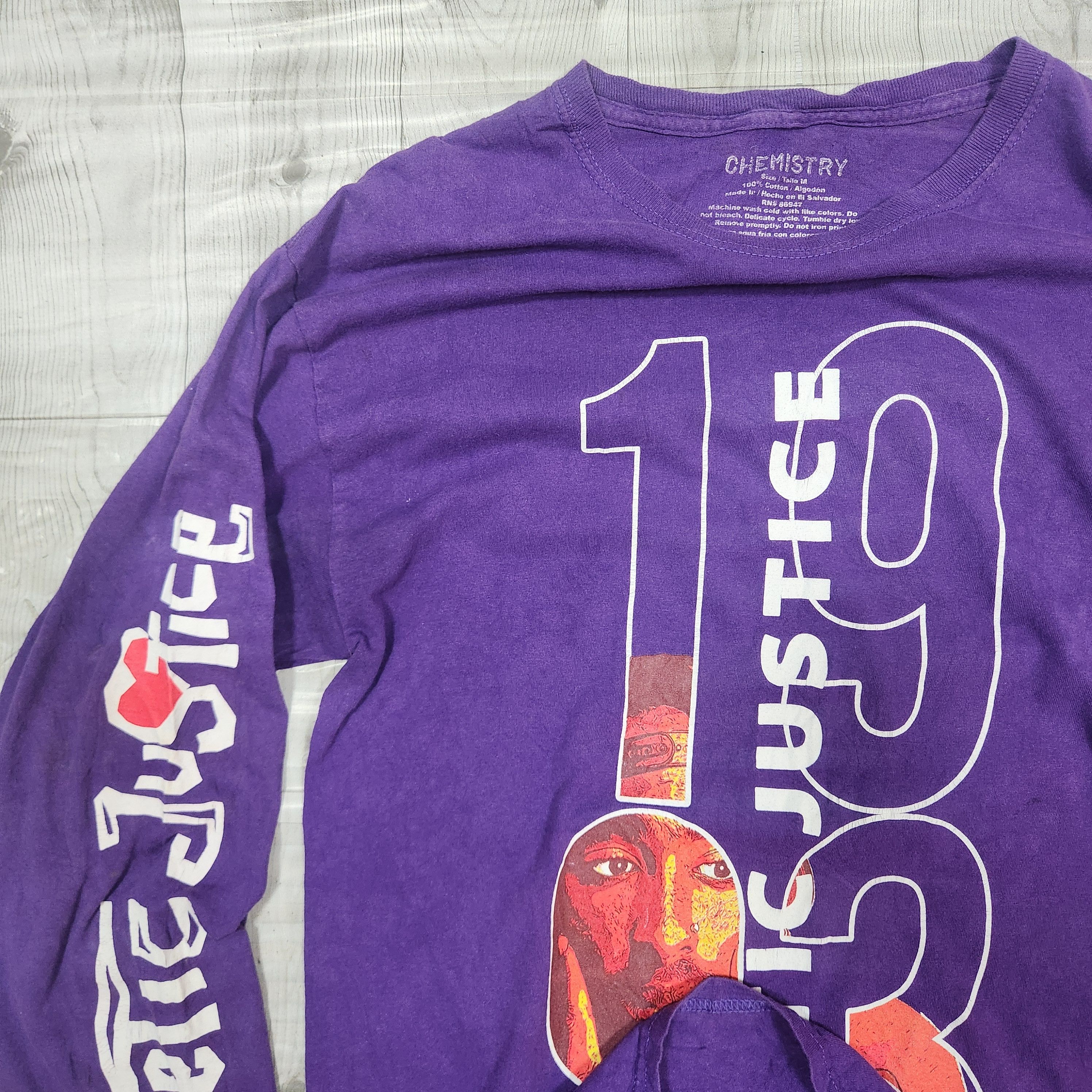 Rap Tees Tupac Shakur Poetic Justice 1993 Purple Long Sleeves Size US M / EU 48-50 / 2 - 13 Thumbnail