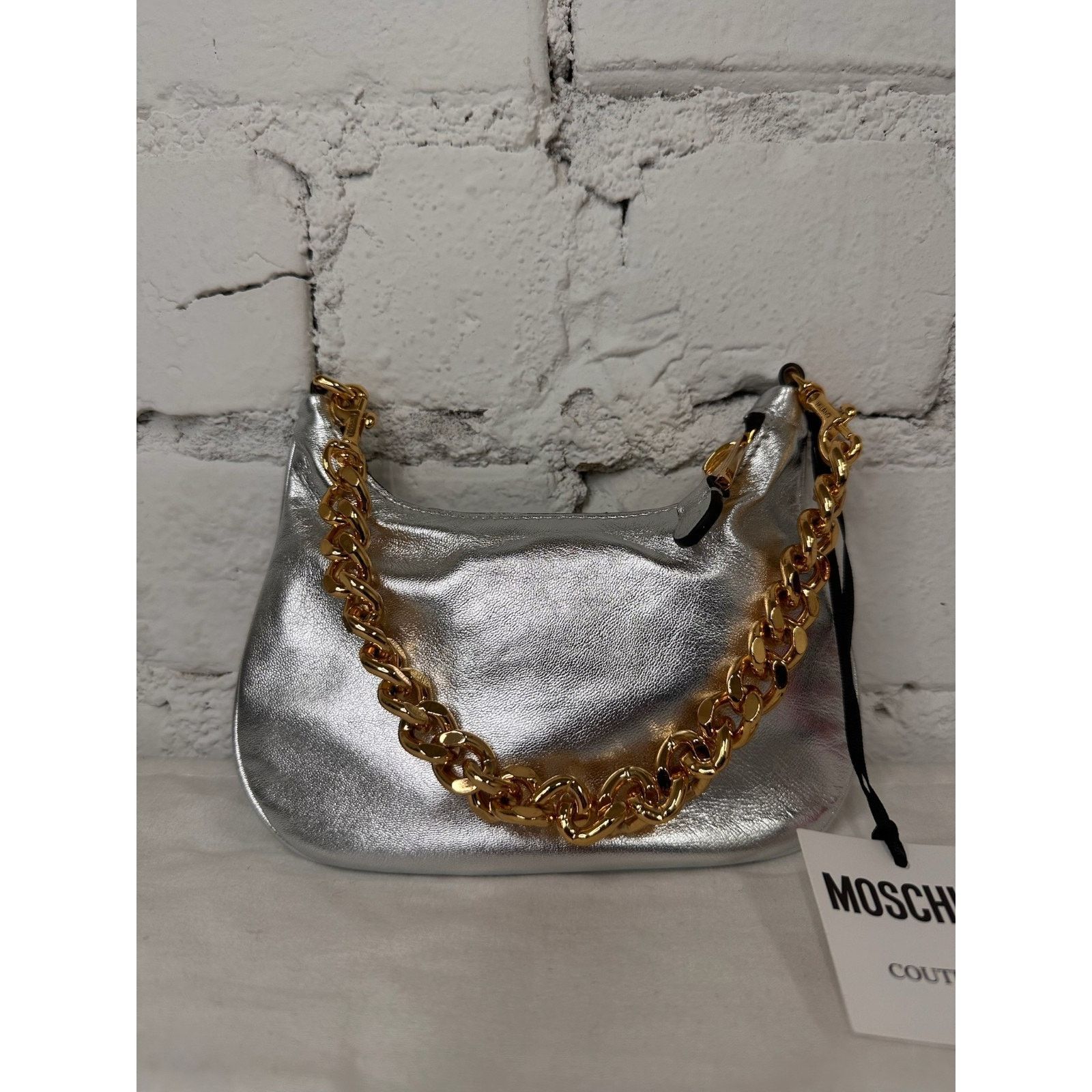 Moschino SS23 MOSCHINO Couture Jeremy Scott Silver Top Handle Bag Size ONE SIZE - 2 Thumbnail