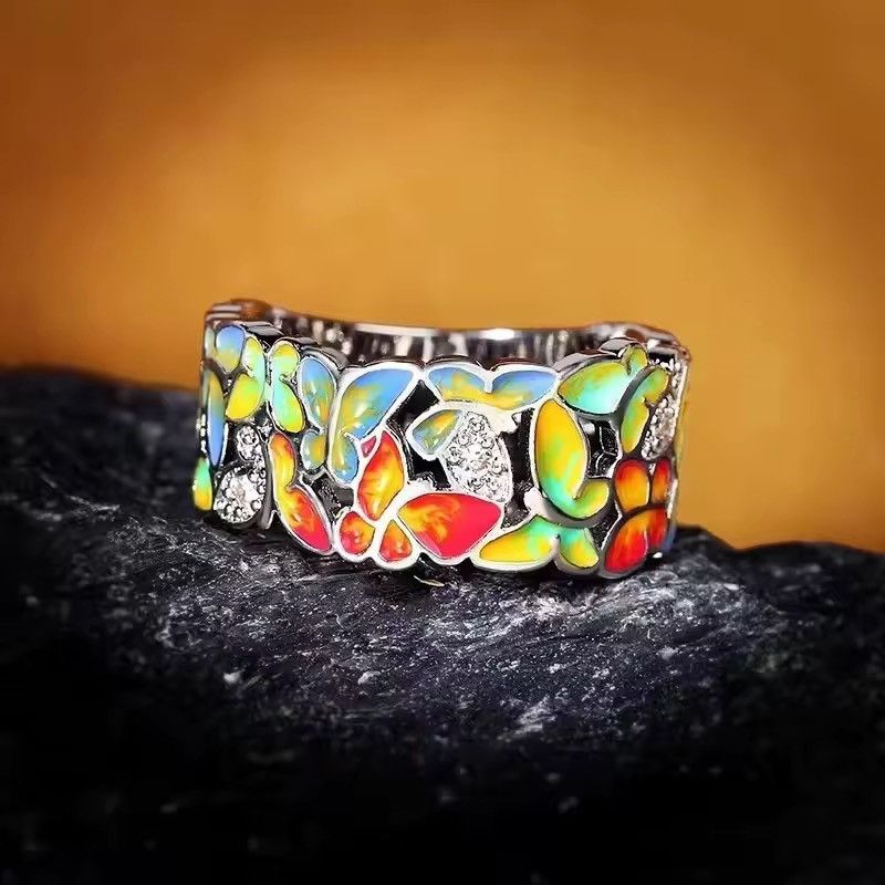 Japanese Brand Mizuhara x moto Multicolor Dropped Butterfly ring 6-11 Size ONE SIZE - 6 Thumbnail