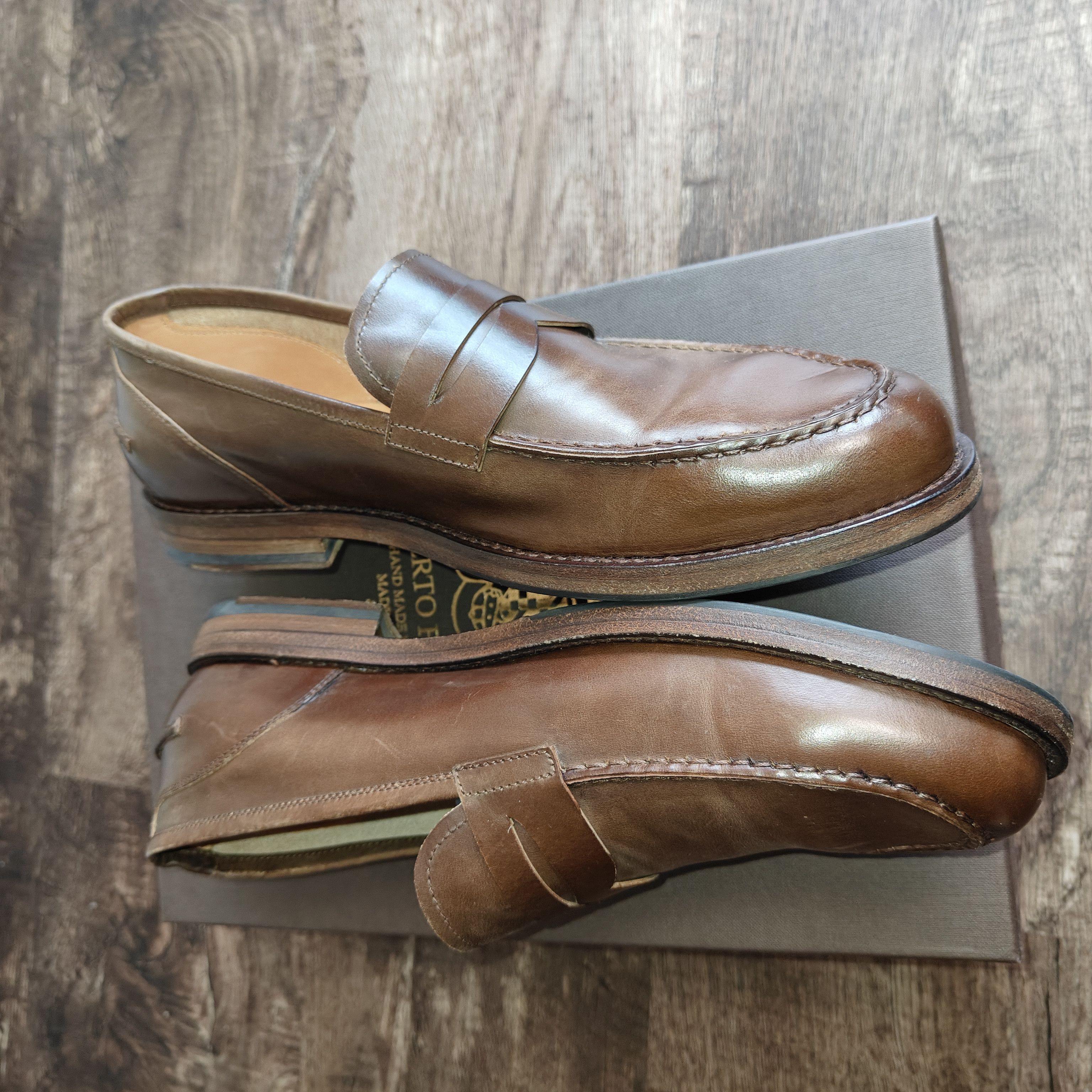 Alberto Fasciani NEW Calfskin leather penny loafers $635 Size US 9 / EU 42 - 11 Thumbnail