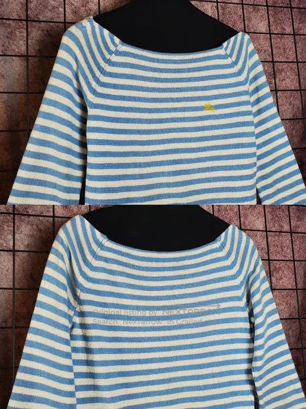 Burberry Burberry Light Blue Striped Cotton Knit Top. Size S / US 4 / IT 40 - 4 Thumbnail