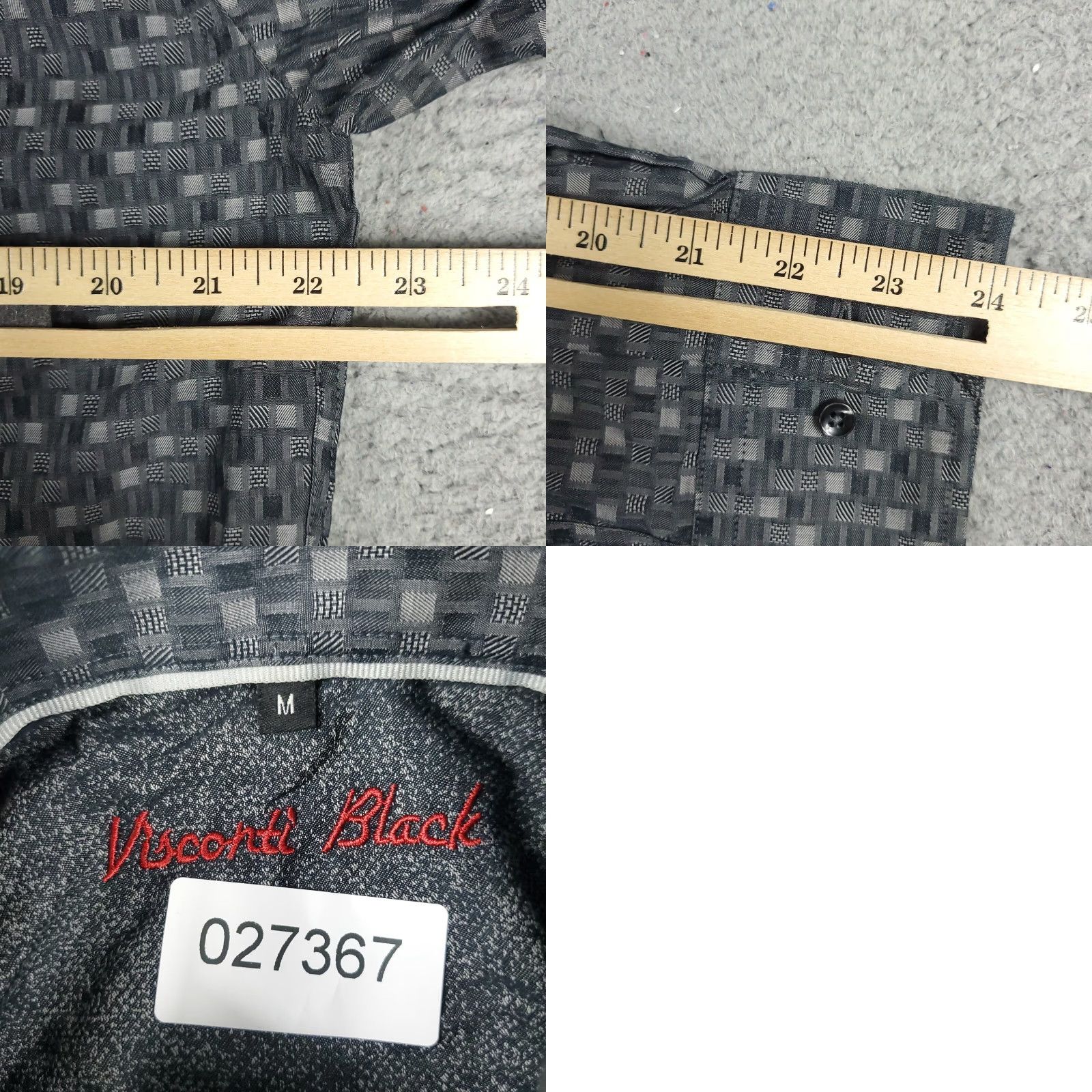 Luchiano Visconti LUCHIANO VISCONTI Button-Up Shirt Men's Medium Gray Geometric Casual Long Sleeve Modern Size US M / EU 48-50 / 2 - 8 Thumbnail