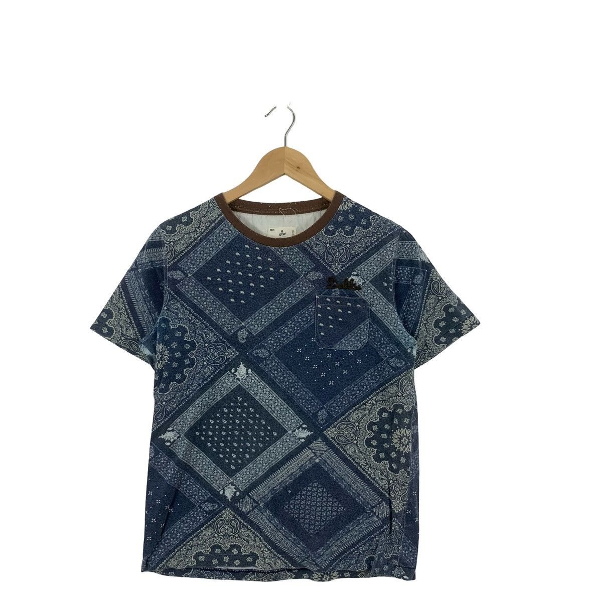 Vintage GRN Bandana Patchwork Design Tee Shirt Top Embroidered Logo Size US S / EU 44-46 / 1 - 4 Thumbnail