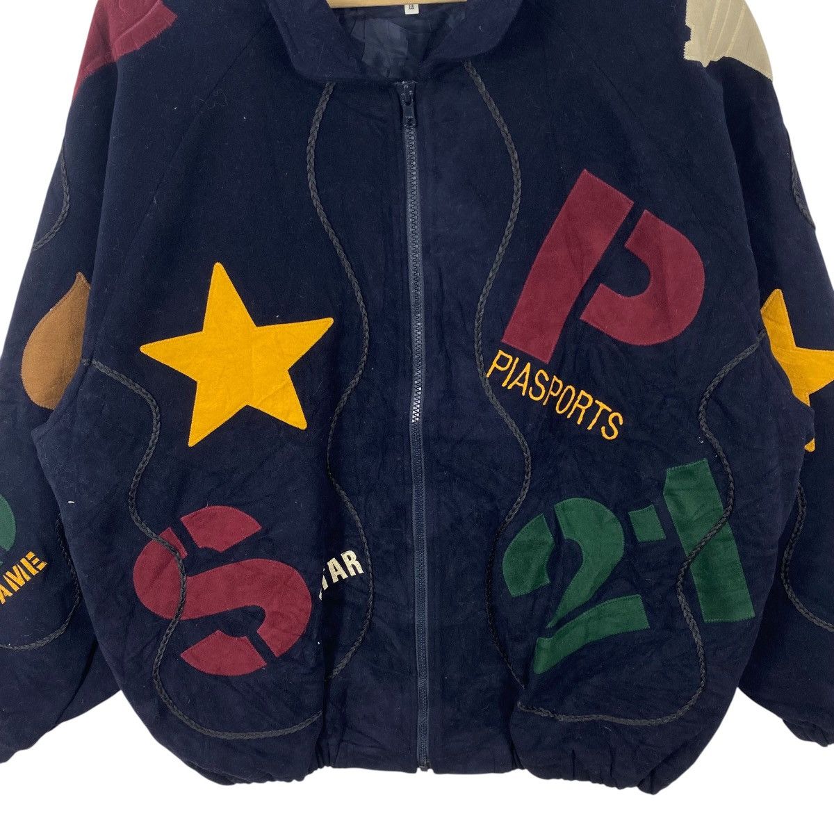 Vintage Vintage PIA SPORTS Bomber Jacket Big Logo Patchwork Varsity Size US XXL / EU 58 / 5 - 6 Thumbnail