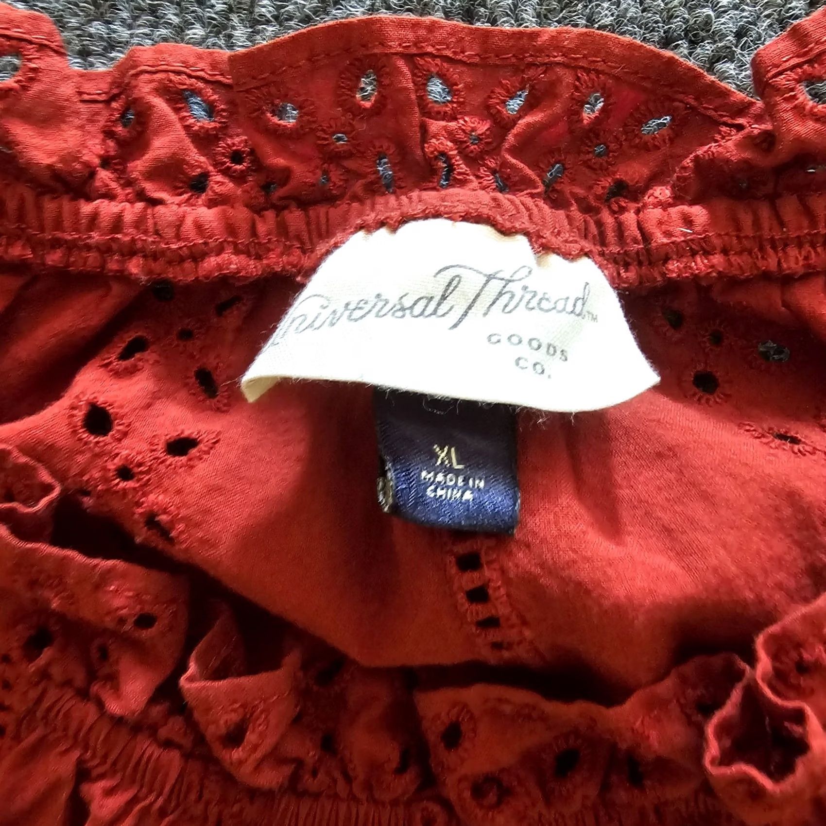 Vintage Universal Thread Top Shirt Womens XL Orange Short Sleeve Ruffle Neck Casual Size XL / US 12-14 / IT 48-50 - 3 Thumbnail