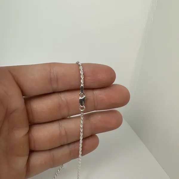 Jewelry Silver Chain Solid .925 Silver Rope Chain 2mm 22 Inches Size ONE SIZE - 6 Thumbnail