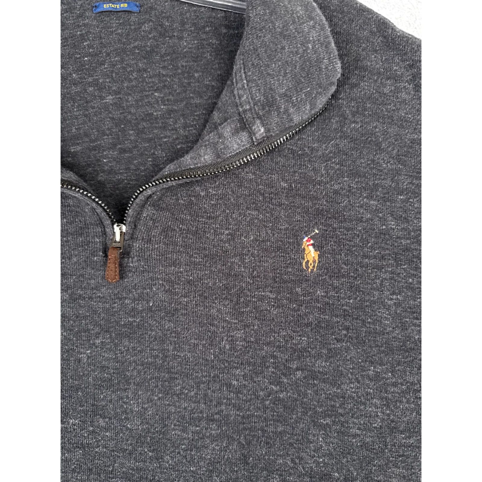 Polo Ralph Lauren Polo Ralph Lauren Sweater Men XL Gray Mock Neck 1/4 Zip Estate Rib Pullover Knit All Seasons Size US XL / EU 56 / 4 - 6 Thumbnail