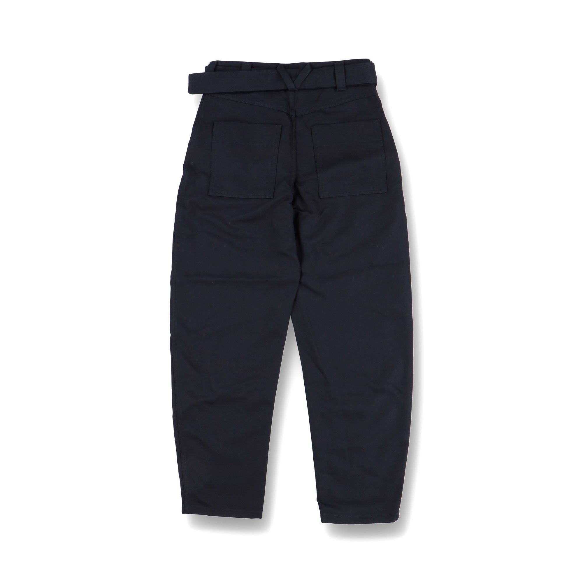 Bottega Veneta Navy Blue Belted Barrel-Leg Trousers Size 24" / US 00 / IT 34 - 6 Thumbnail