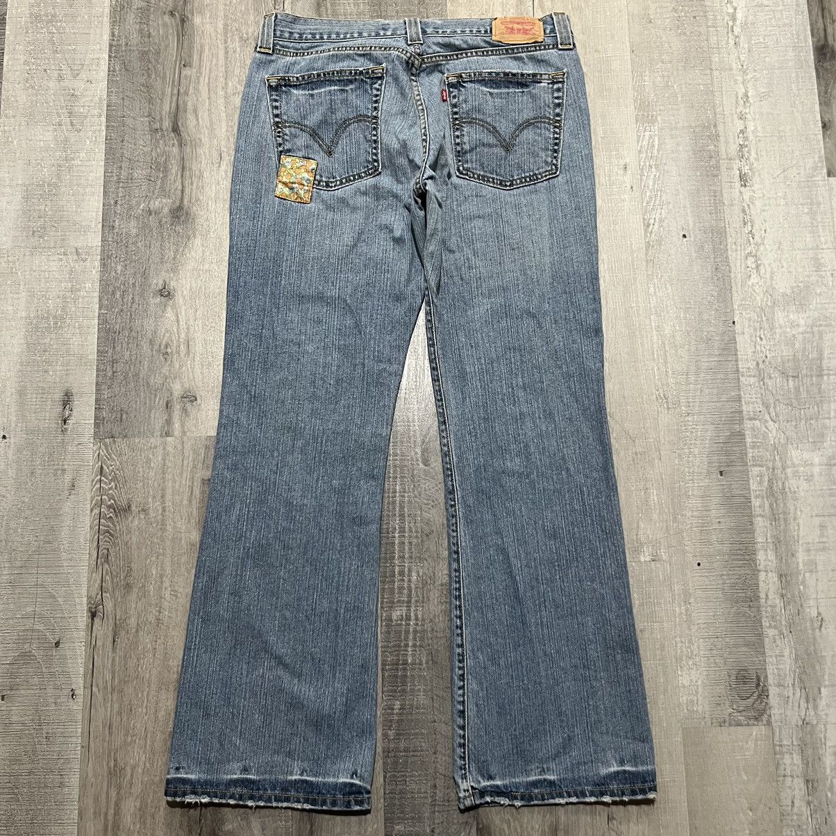 Levi's × Vintage VTG Levis 513 Slouch Bootcut Y2K Hippie Patchwork Jeans 11 Size 34" / US 12 / IT 48 - 2 Thumbnail