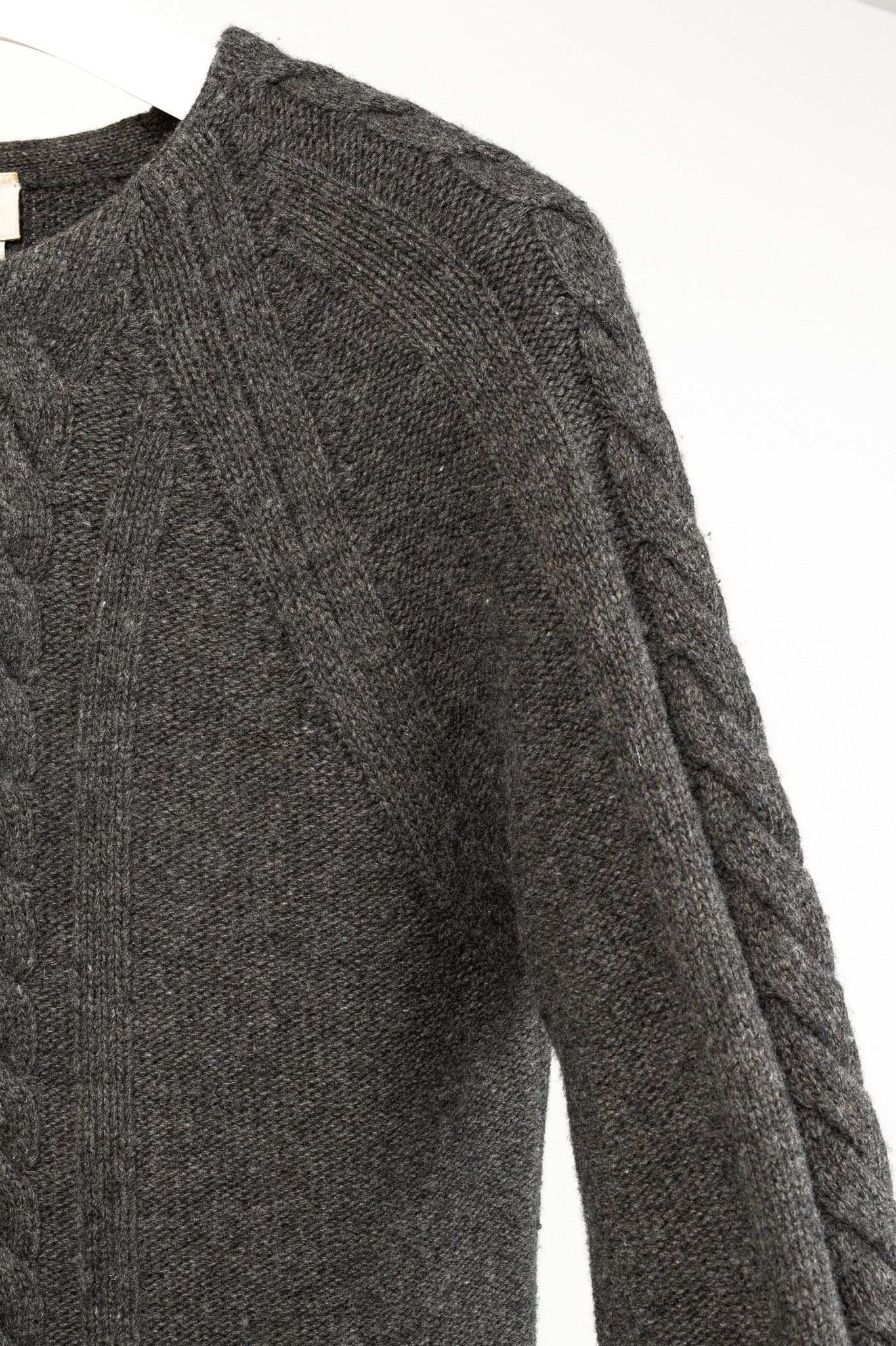 Prada Prada Grey Cable-Knit Raglan Sweater Size S / US 4 / IT 40 - 5 Thumbnail