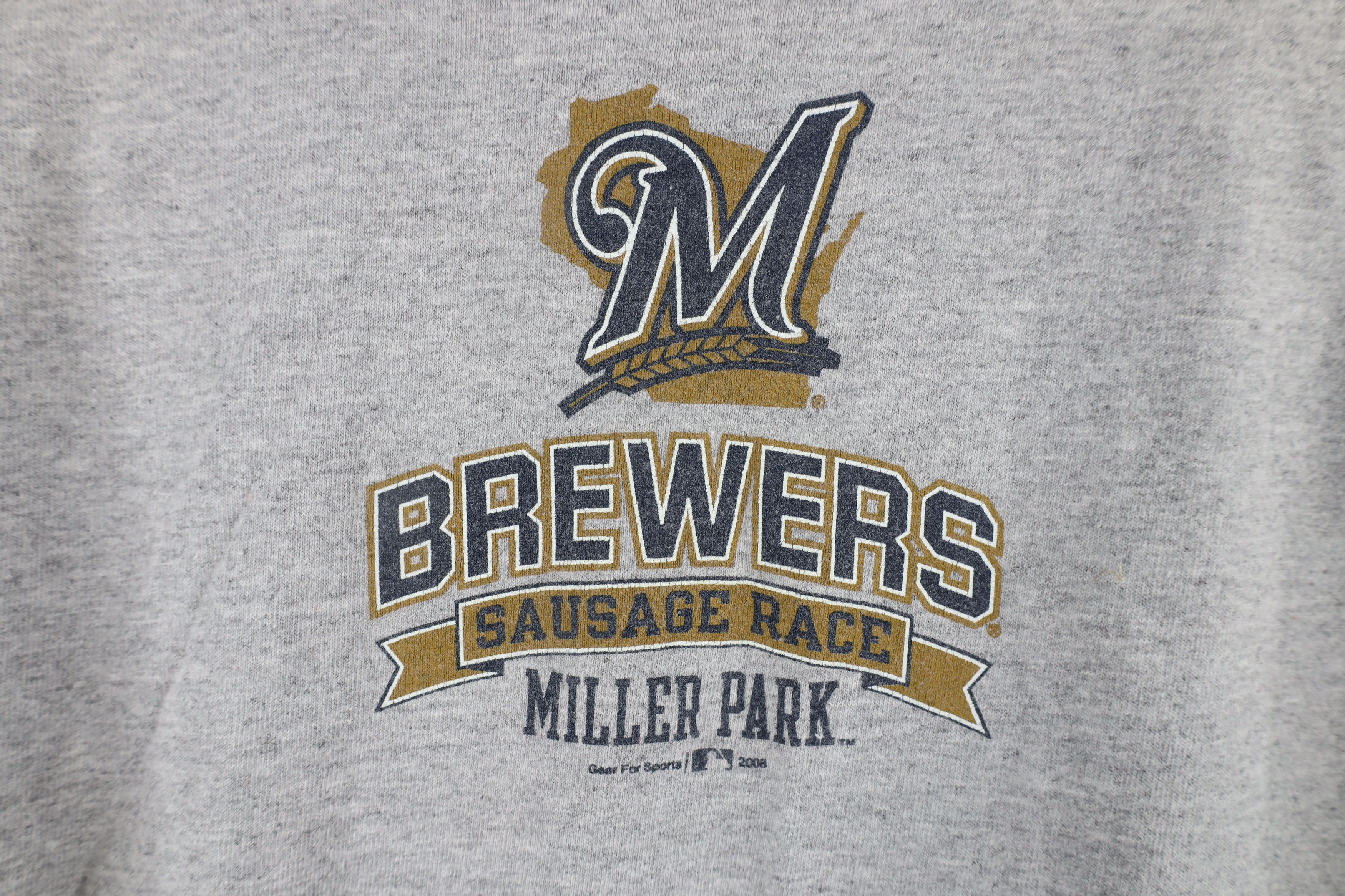 Vintage Vintage Y2K Brewers Baseball Sausage Race T-Shirt Gray Size US XXL / EU 58 / 5 - 11 Thumbnail