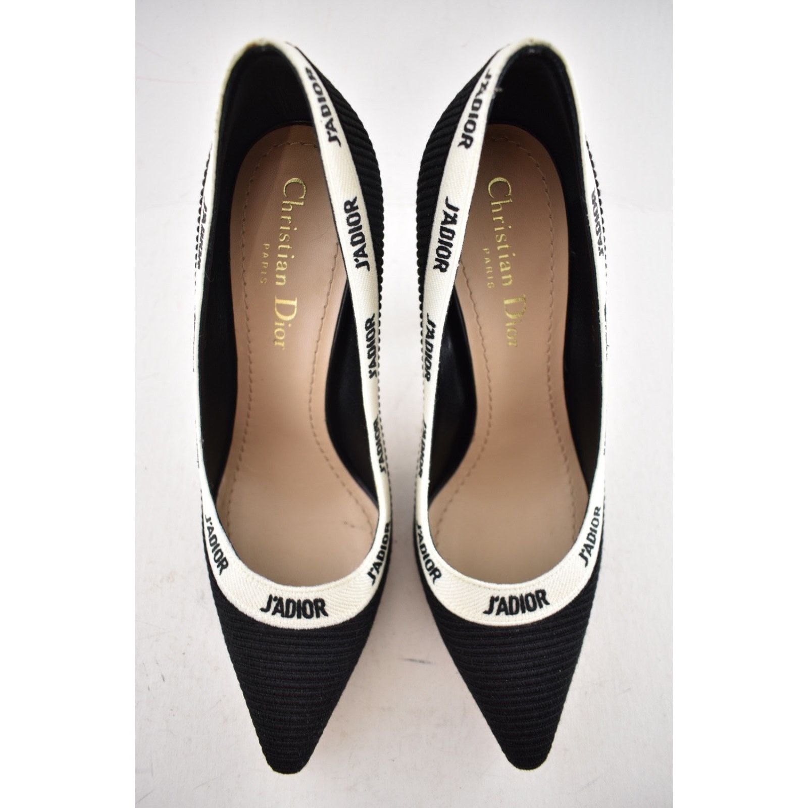 Dior Dior J'adior Jadior Black White Ribbon Logo Embroidered Size US 8.5 / IT 38.5 - 11 Thumbnail