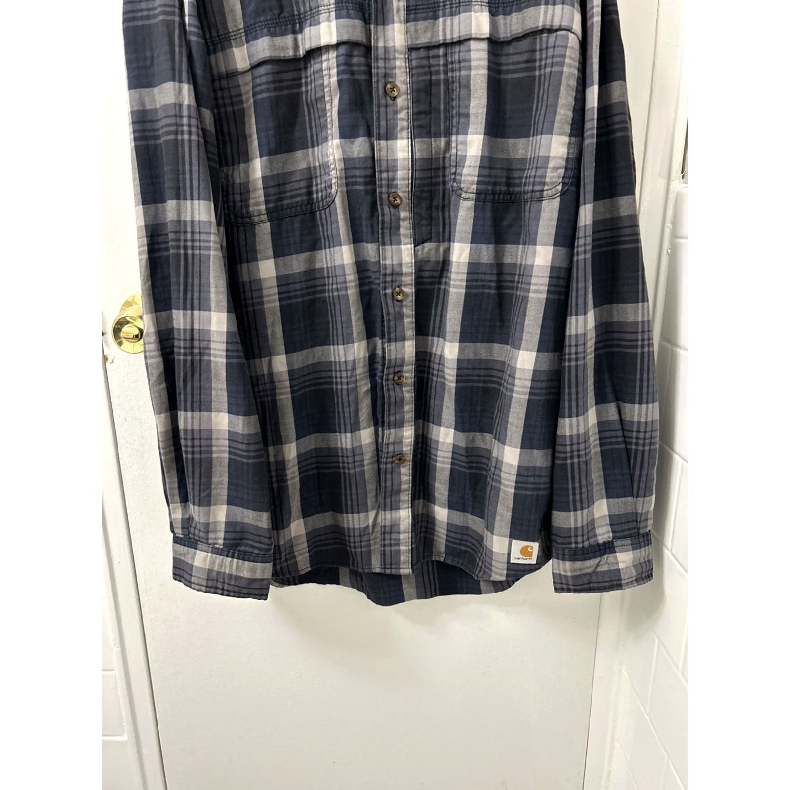 Carhartt Carhartt Shirt Mens L Blue Force Reydell Plaid Relaxed Fit Button-Up L/S Size US L / EU 52-54 / 3 - 3 Thumbnail