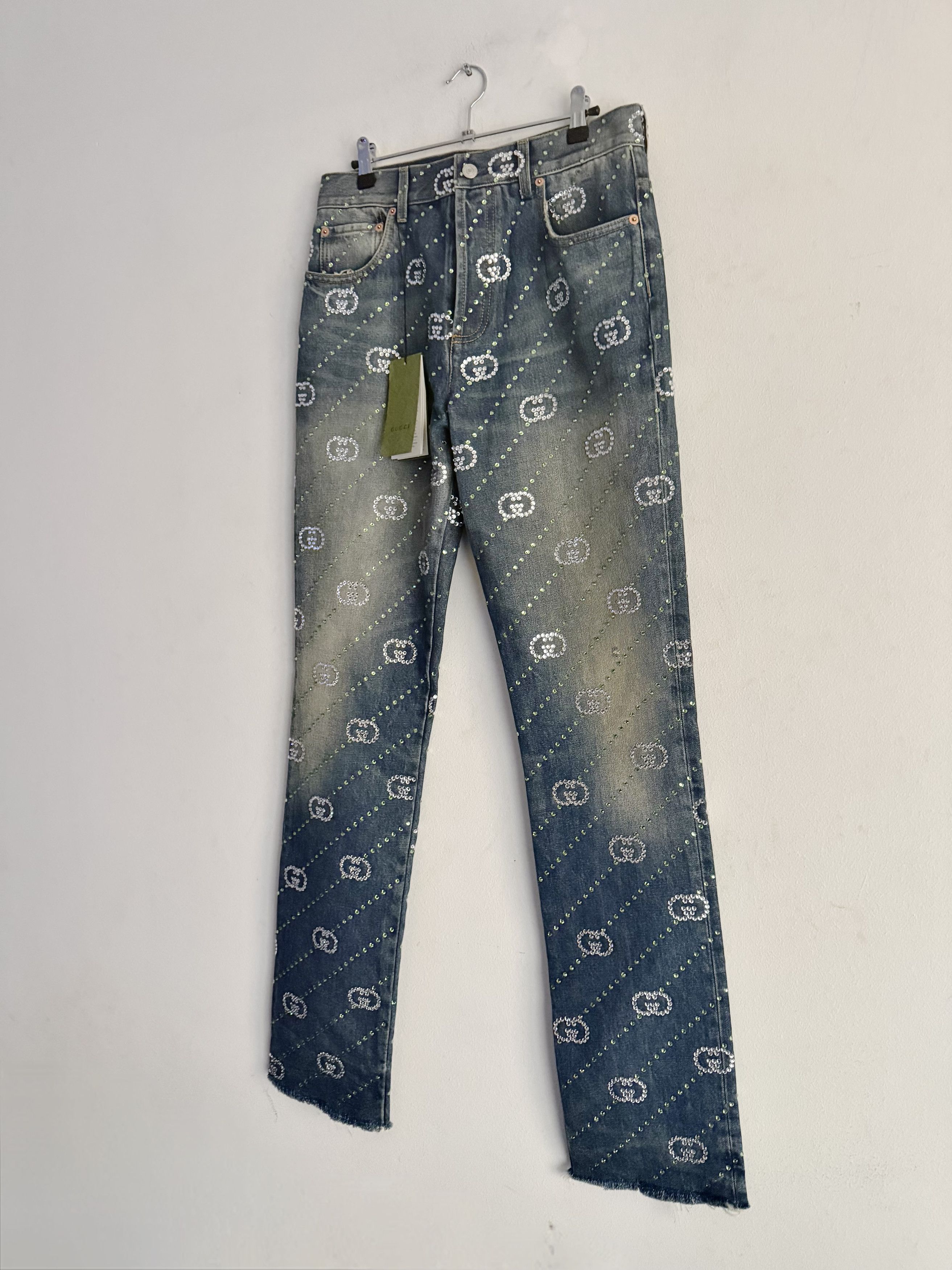 Gucci Runway Fw23/24 Interlocking G Embellished Jeans Size US 32 / EU 48 - 4 Thumbnail