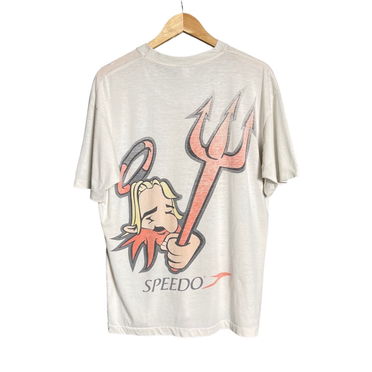 Speedo × Vintage Vintage 90s Speedo Devil Single Stitch Tee Size US XL / EU 56 / 4 - 1 Thumbnail