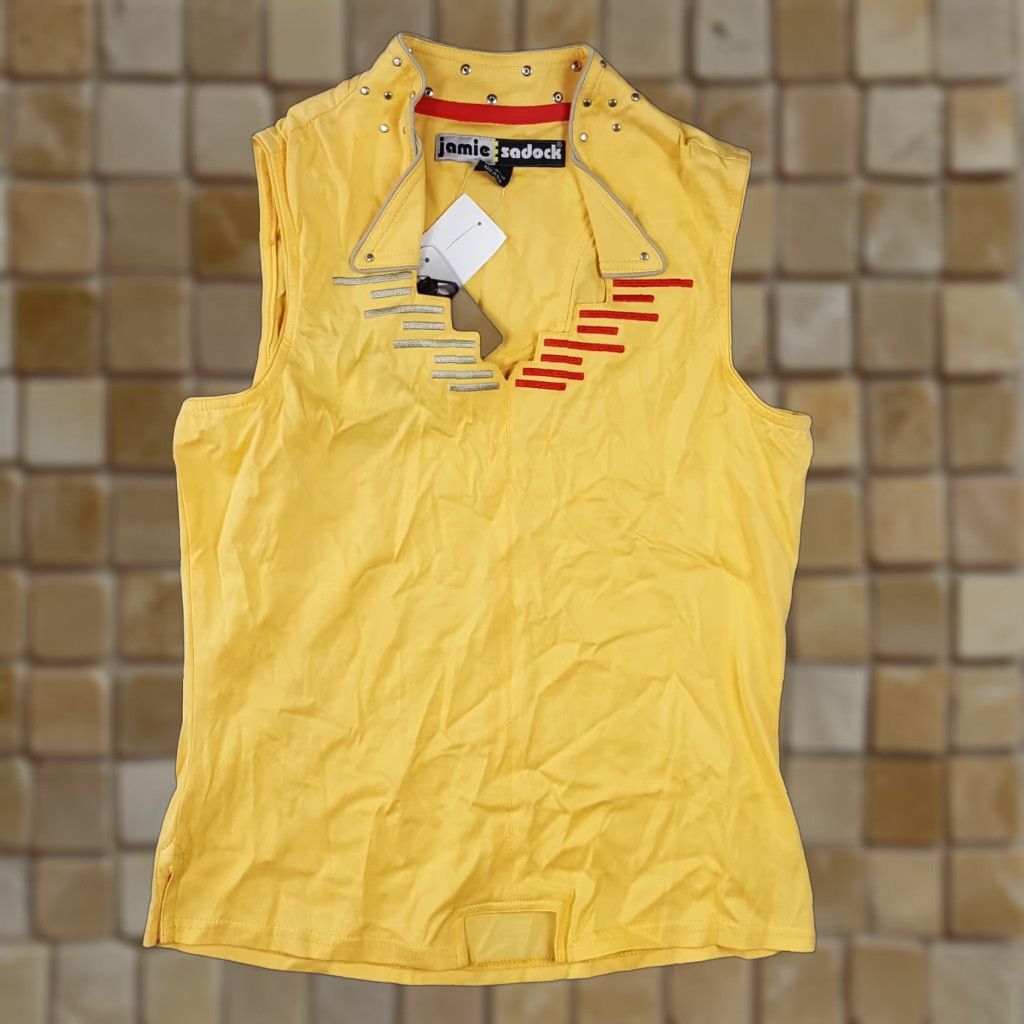 Vintage VINTAGE Jamie Sadock Yellow Sleeveless Collared Women's Small Tennis Golf Polo Shirt 90s Retro Size S / US 4 / IT 40 - 1 Thumbnail