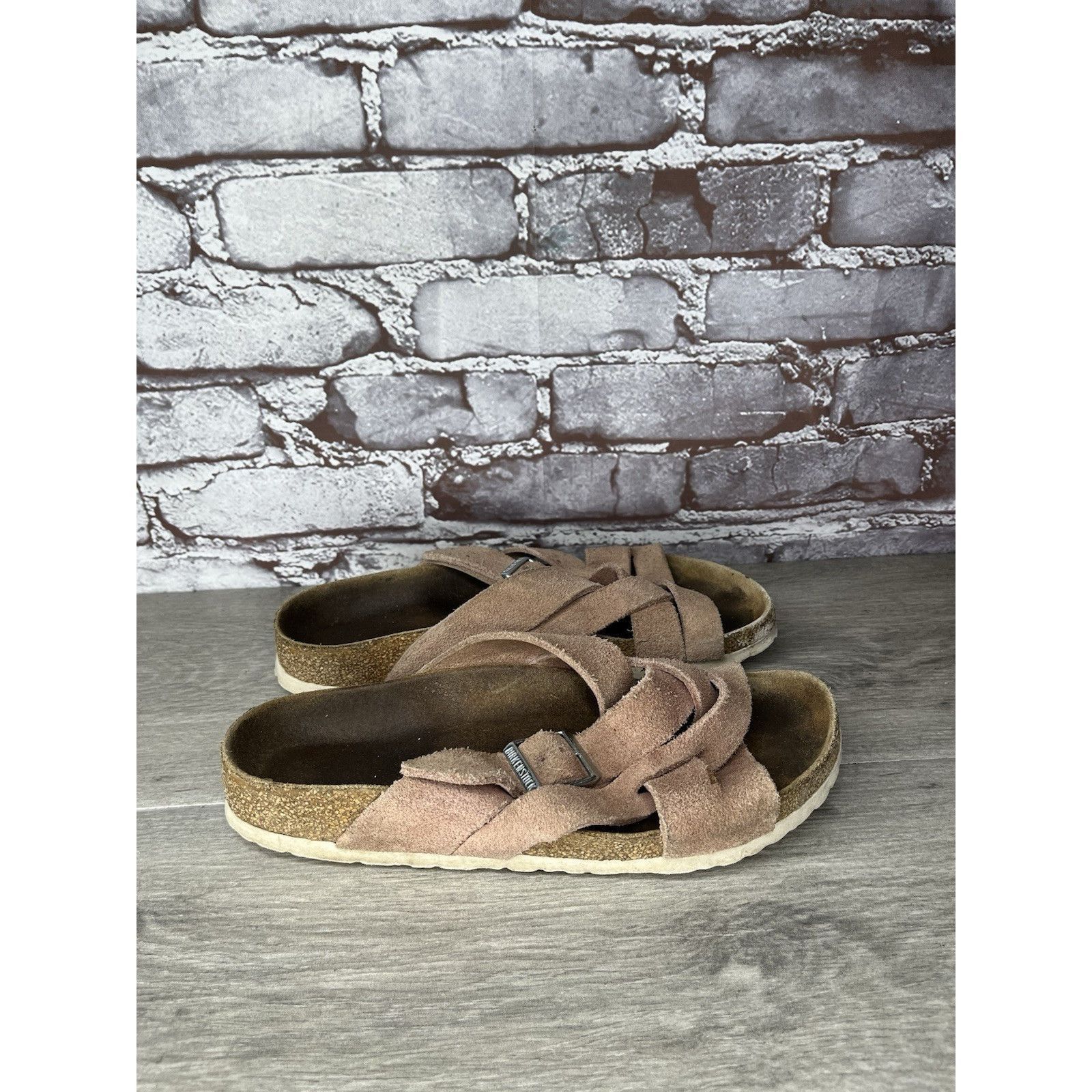 Birkenstock Birkenstock Lugano Pink Clay Suede Leather Slides Sandals Wo Size US 8.5 / IT 38.5 - 13 Thumbnail