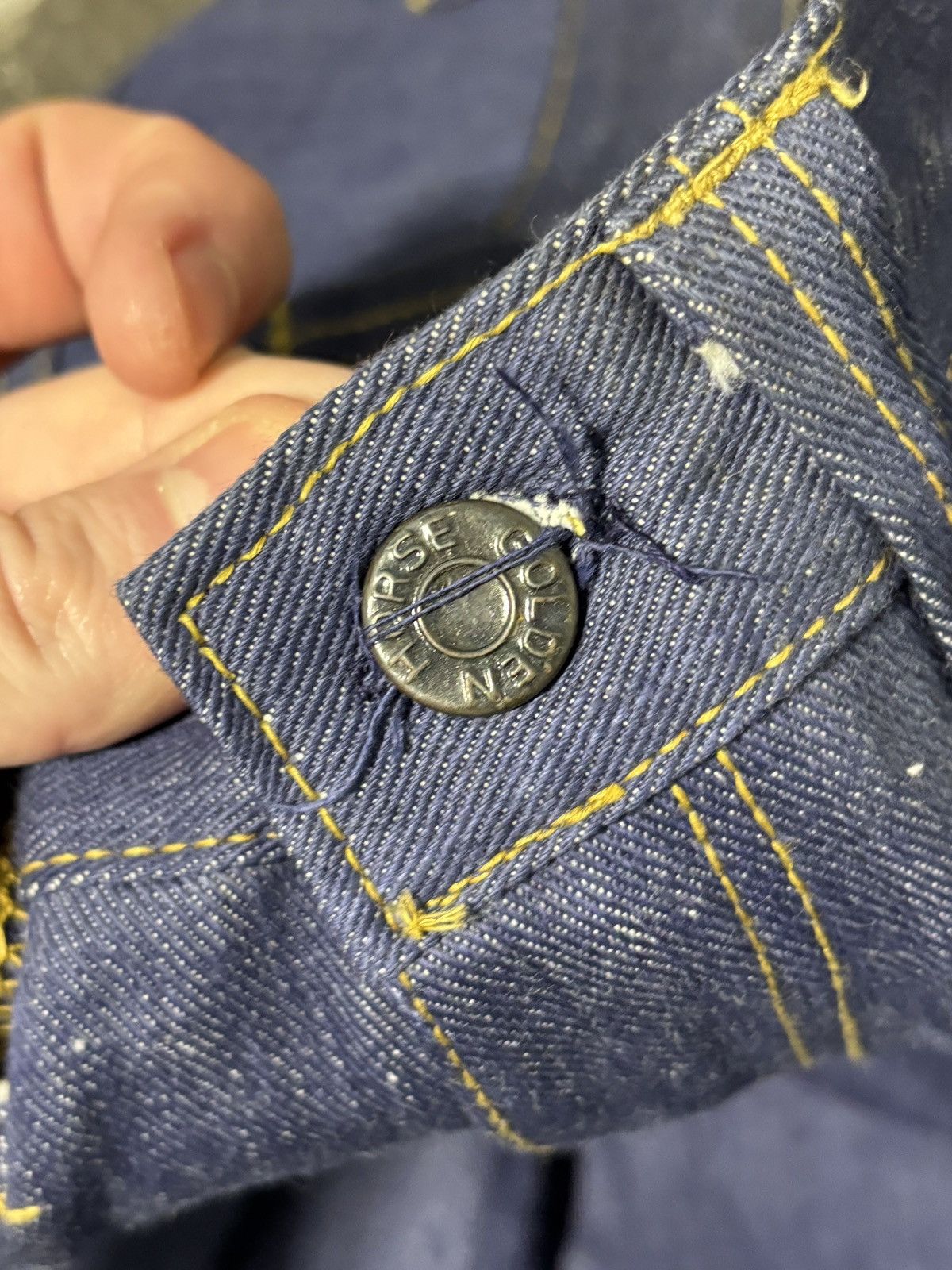 Vintage 1970s Vintage Dark Wash Denim Jeans Golden Horse Flared 70s Size 26" / US 2 / IT 38 - 9 Thumbnail