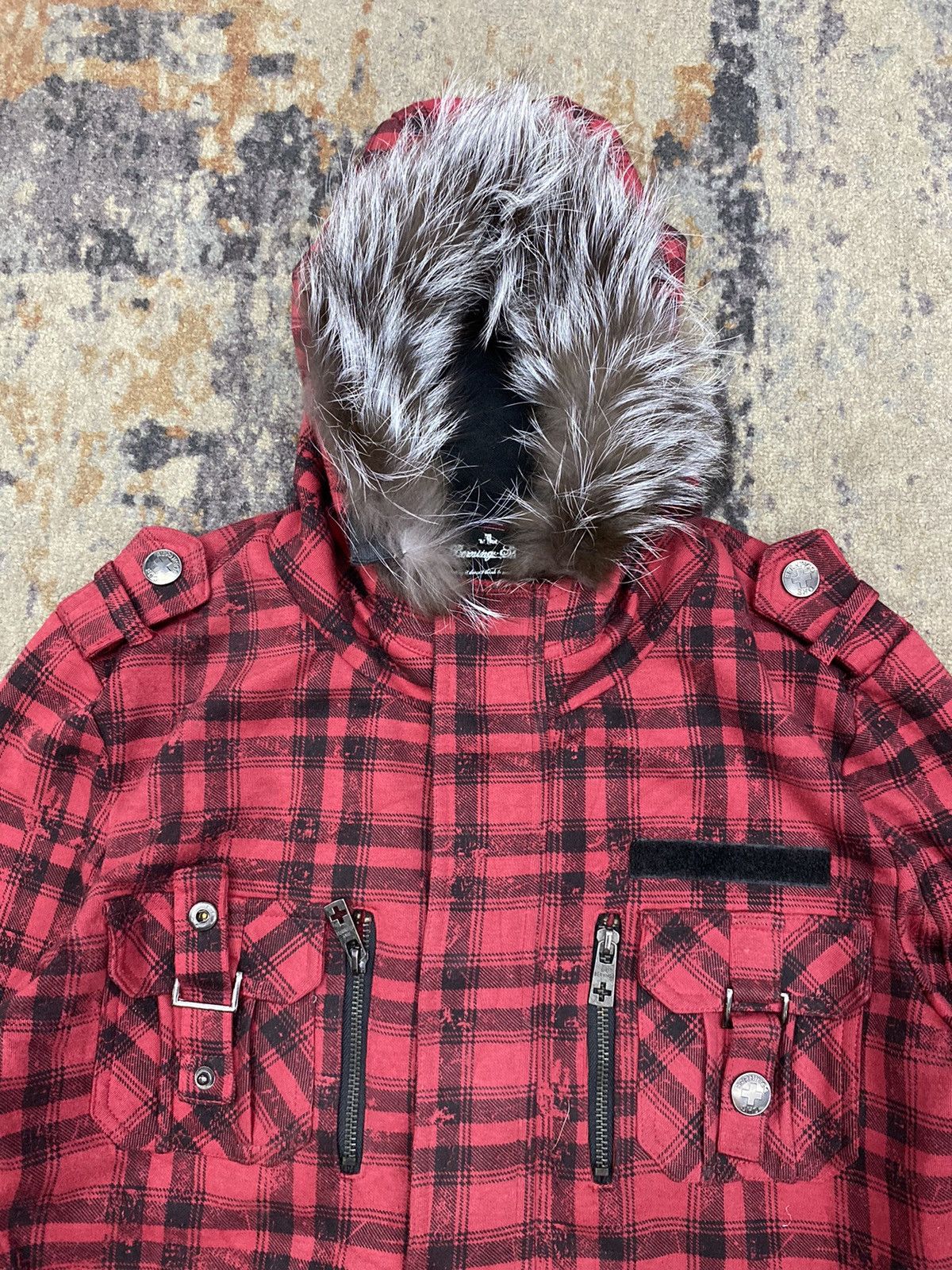 Hysteric Glamour × If Six Was Nine × Japanese Brand Red tartan Fur hoodie bernings sho japanese gothic vkei Size US L / EU 52-54 / 3 - 3 Thumbnail