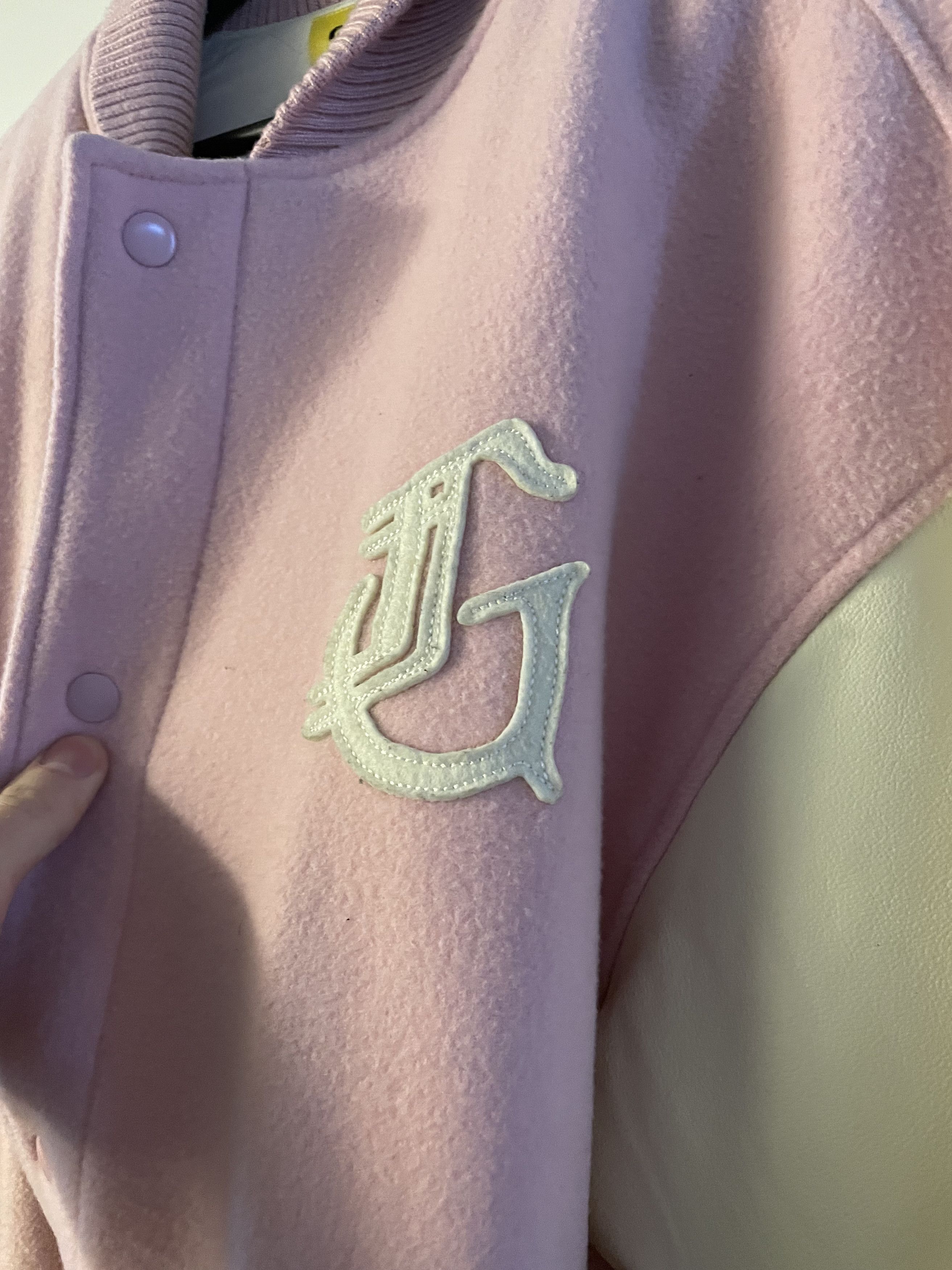 Golf Wang WOOL G LETTERMAN JACKET by GOLF WANG Light Pink / XL Size US XL / EU 56 / 4 - 3 Thumbnail