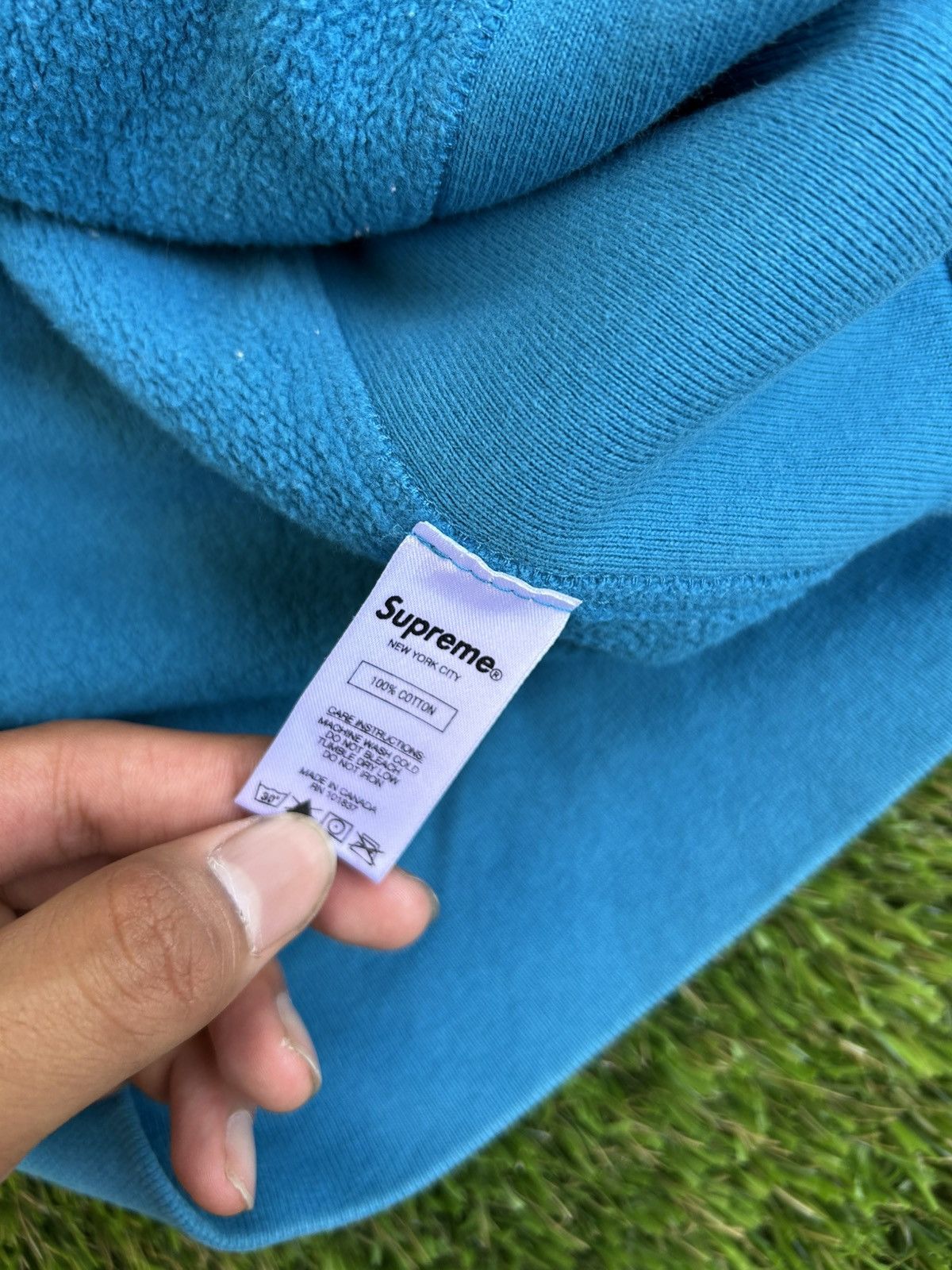 Supreme Supreme SS18 Sleeve Embroidery Dark Aqua Hoodie Size US M / EU 48-50 / 2 - 7 Thumbnail