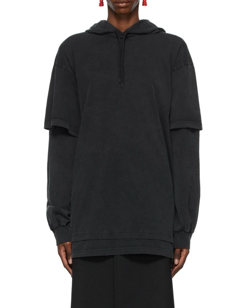 Balenciaga Balenciaga Faux two-piece hooded sweatshirt black water-wa Size US S / EU 44-46 / 1 - 5 Thumbnail