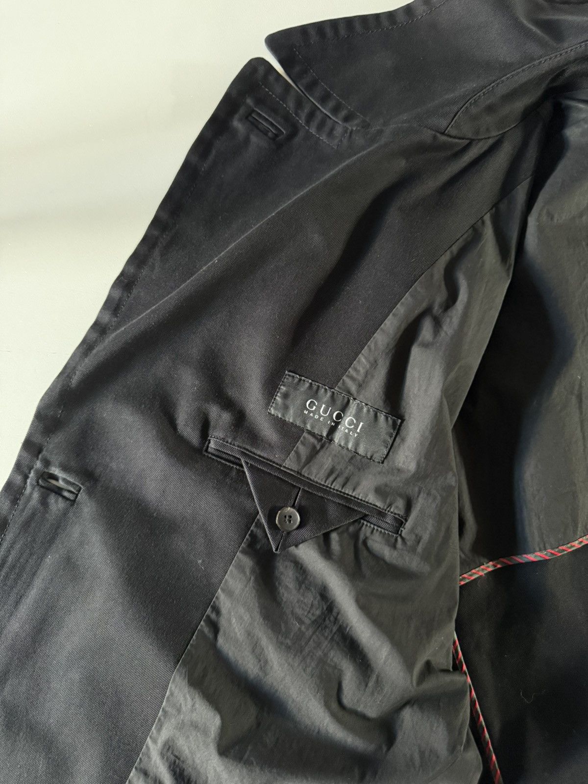 Gucci GUCCI-Black 100% Cotton Double-Breasted Jacket-Field Coat XL Size US L / EU 52-54 / 3 - 14 Thumbnail