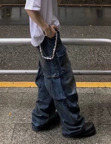 Japanese Brand × Vintage Outdoor retro faded dirty pleated cargo jeans pants Size US 30 / EU 46 - 6 Thumbnail