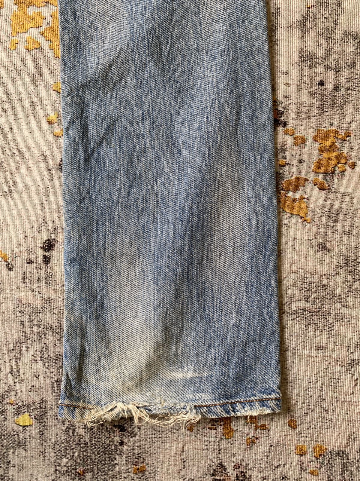 Tete Homme Tete Homme Issey Miyake Faded Blue Studded Distressed Denim Size US 31 - 12 Thumbnail