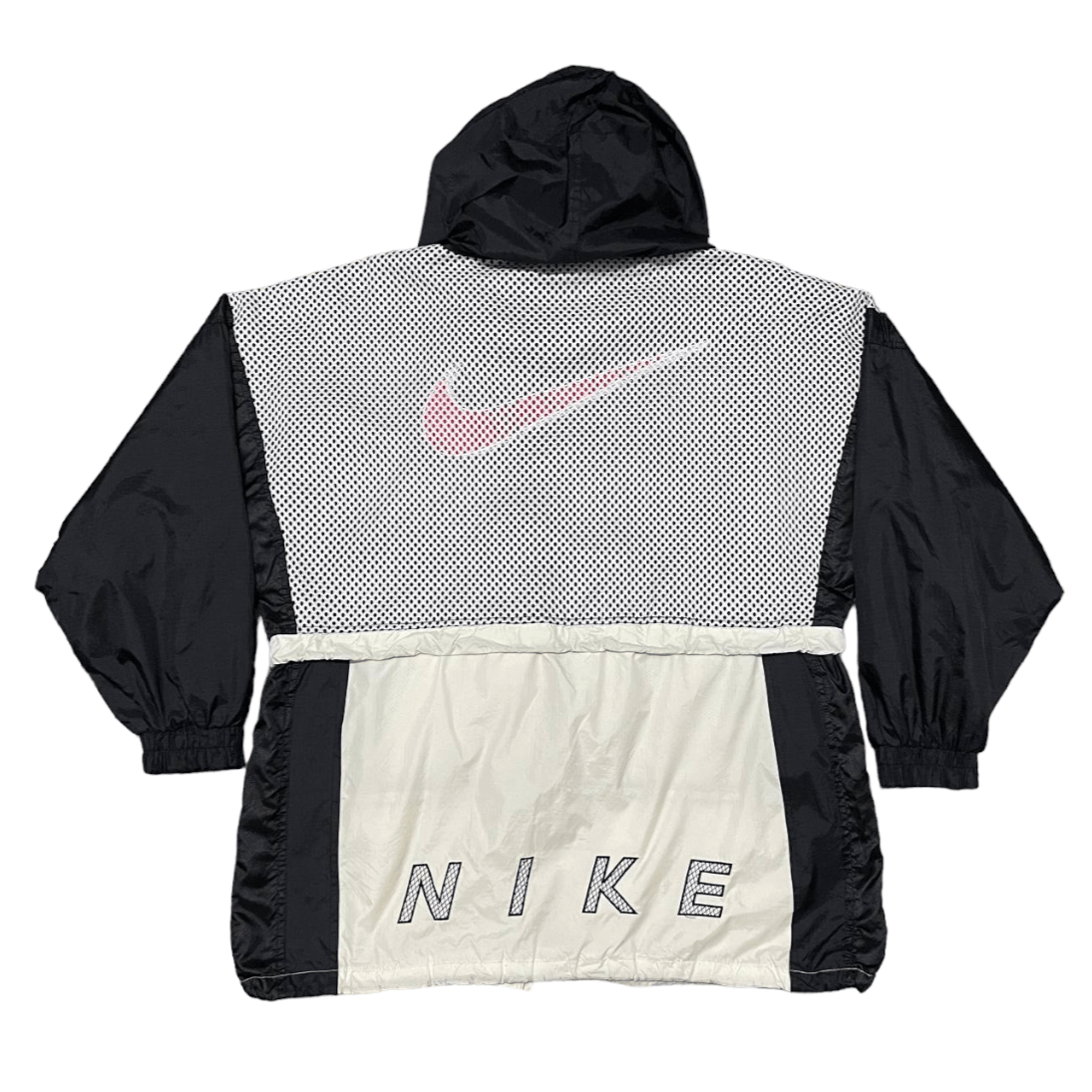 image of Vintage 90's Nike Big Swoosh Spellout Embroidery Jacket in Black White, Men's (Size XL)