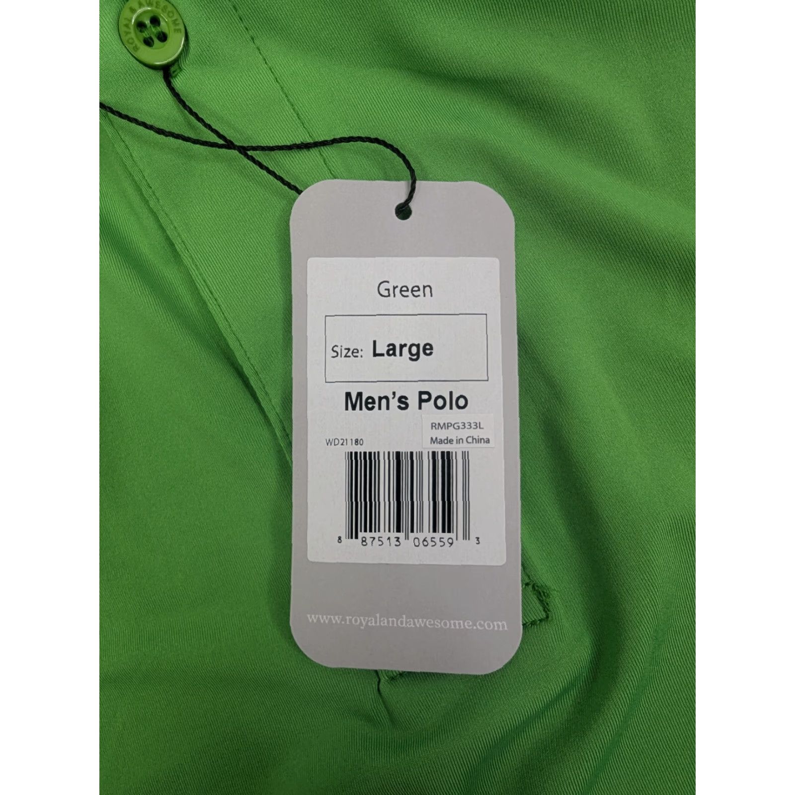 Vintage Royal & Awesome Shirt Mens L Green Performance Stretch Golf Polo NWT Size US L / EU 52-54 / 3 - 7 Thumbnail