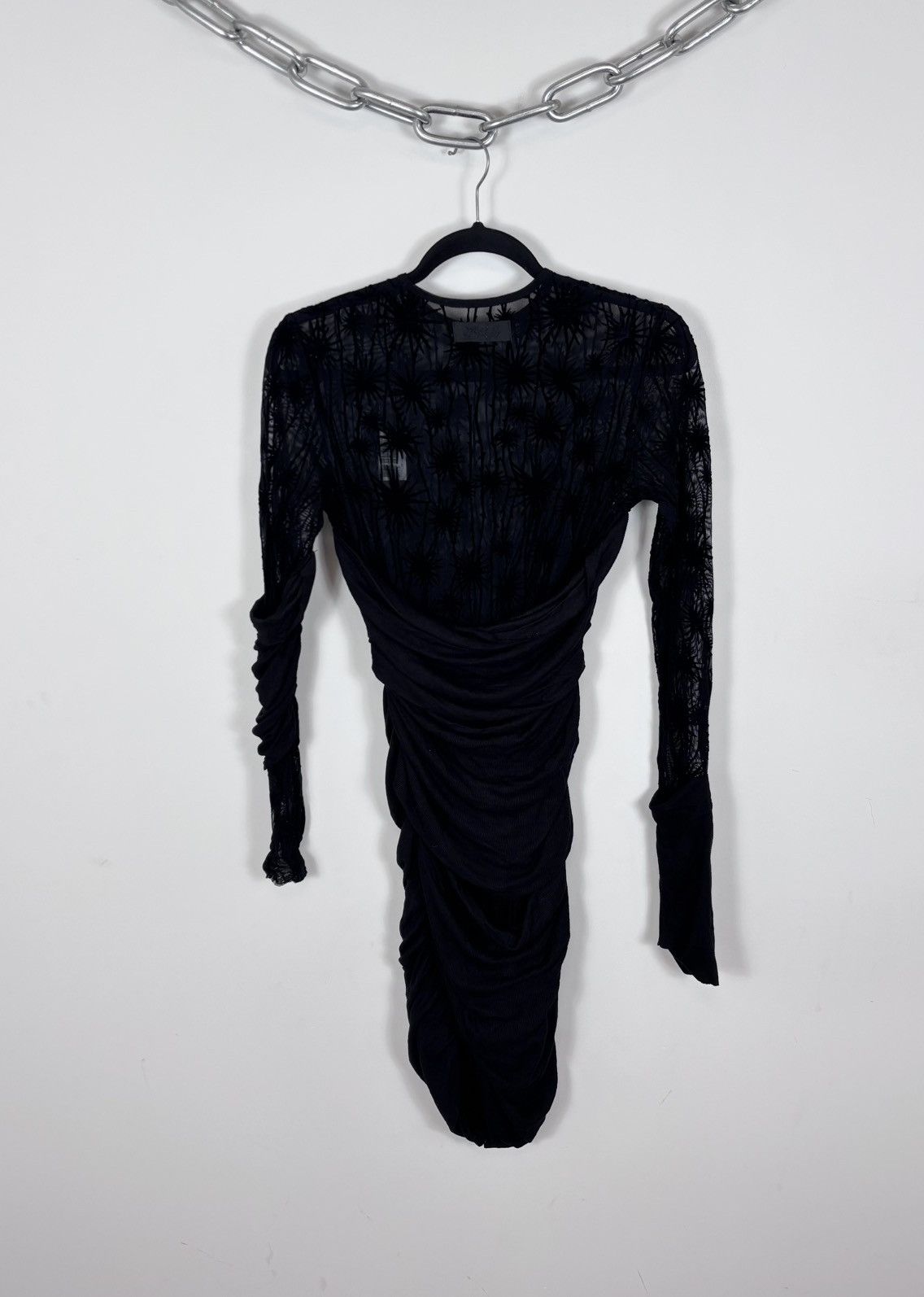 Diesel Diesel D-Lary NWT Women’s Y2K Black Sheer Mesh Bodycon Dress Size L / US 10 / IT 46 - 20 Thumbnail