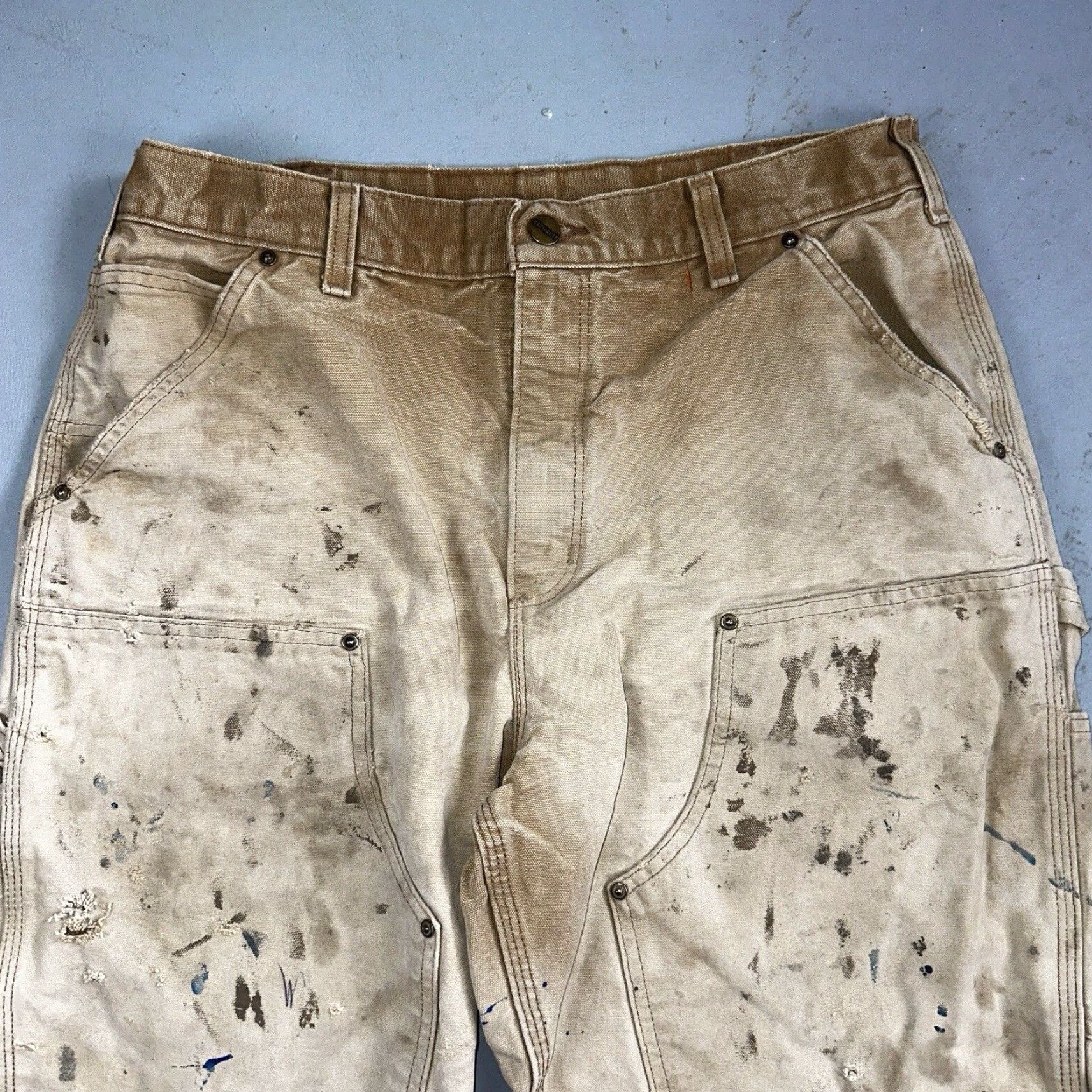 Carhartt VINTAGE Carhartt Carpenter Pants USA B01 Brown Thrashed 34x34 Act 32x32 Size US 34 / EU 50 - 2 Thumbnail
