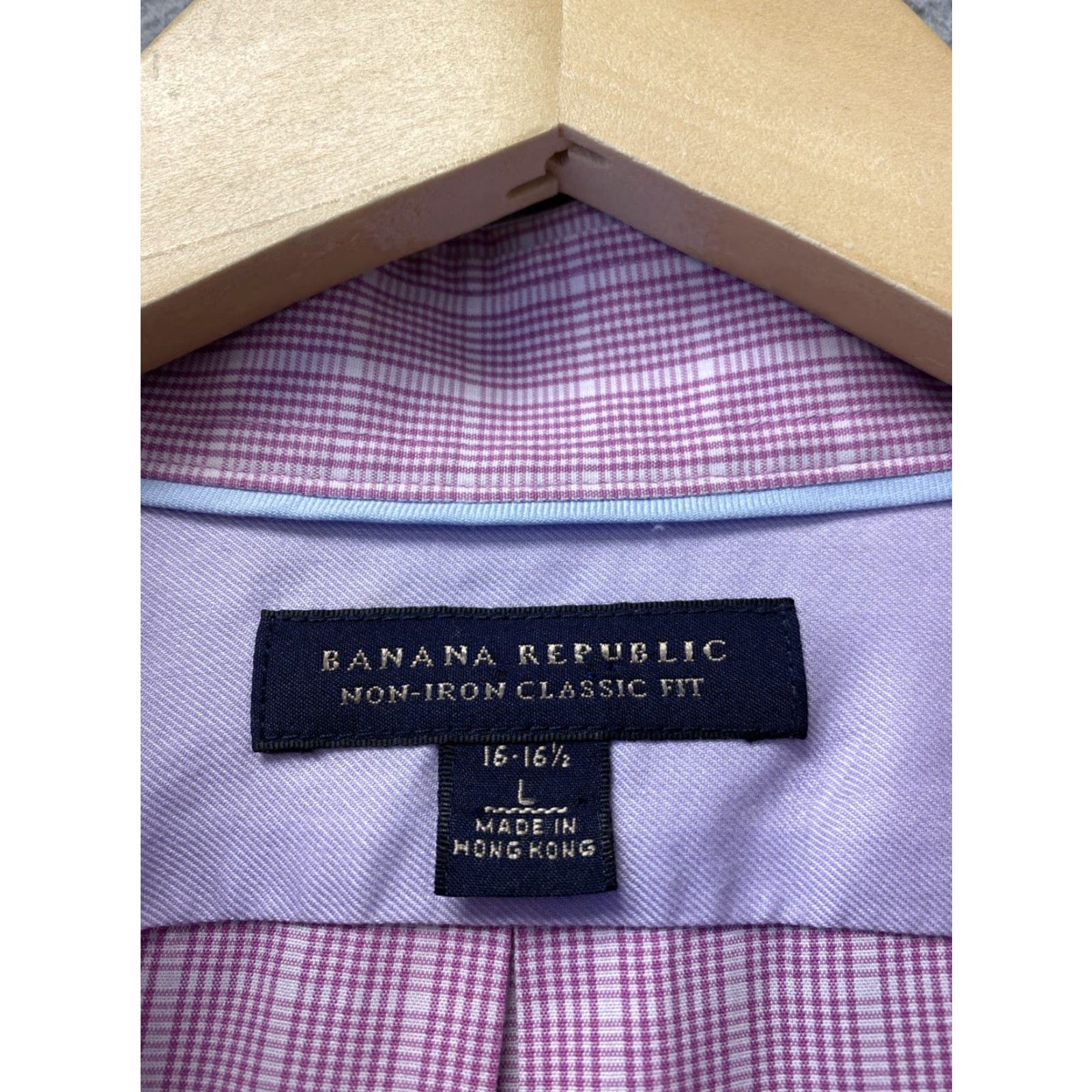 Banana Republic BANANA REPUBLIC Shirt Cotton Pink Plaid L Mens Regular Button Spread Collar All Seasons Size US L / EU 52-54 / 3 - 3 Thumbnail