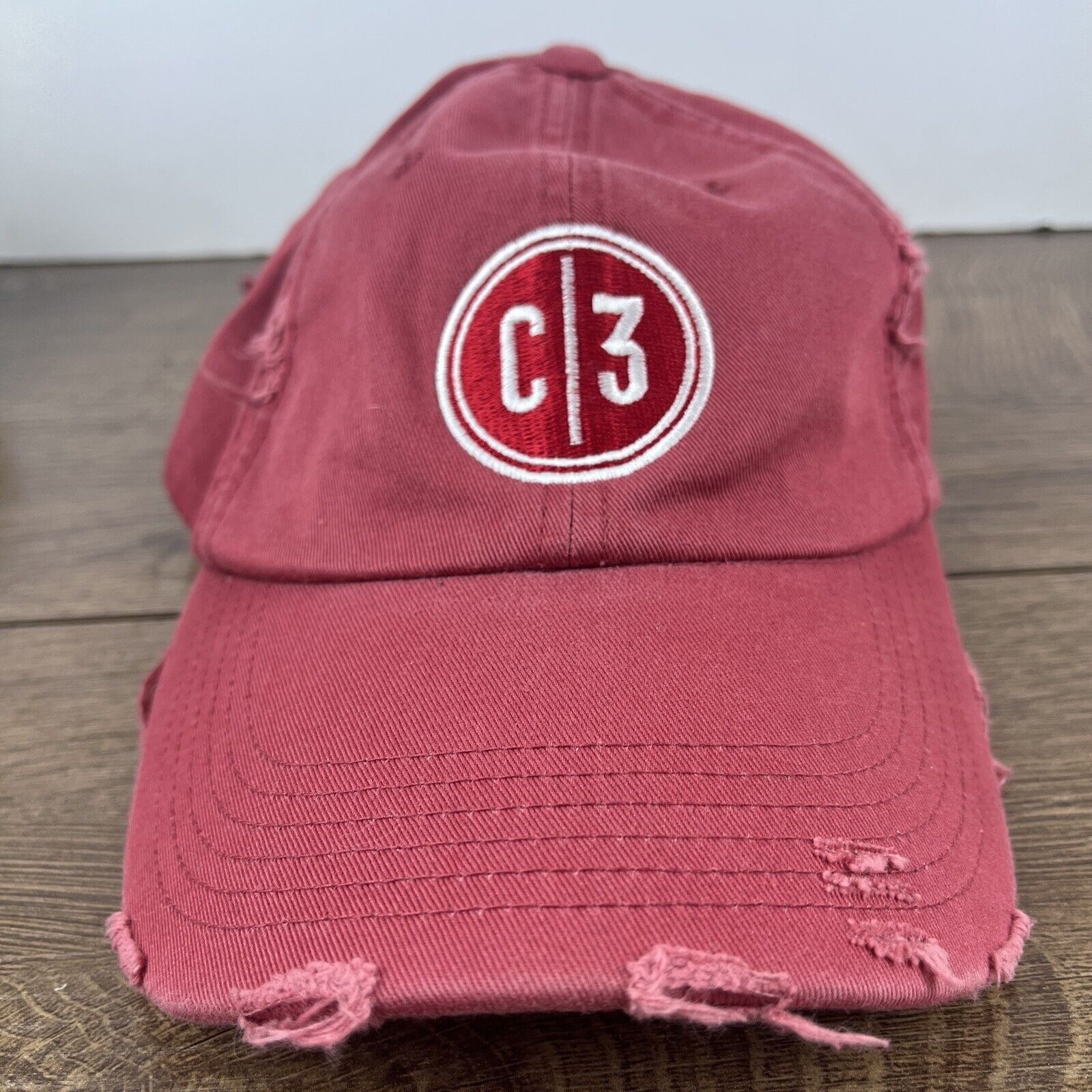 Other C3 Hat C3 Red Hat Adjustable Adult Size Hat Red Cap Size ONE SIZE - 3 Thumbnail