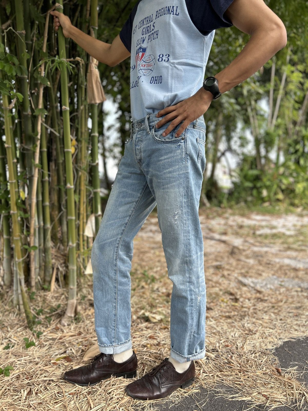 Japanese Brand genuine vintage g.o.a selvedge jeans Size US 30 / EU 46 - 7 Thumbnail