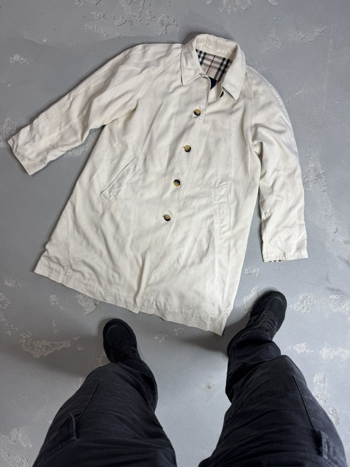 Burberry 🔥 Vintage 90's BURBERRY LONDON Nova Check Trench Coat Size L / US 10 / IT 46 - 1 Thumbnail