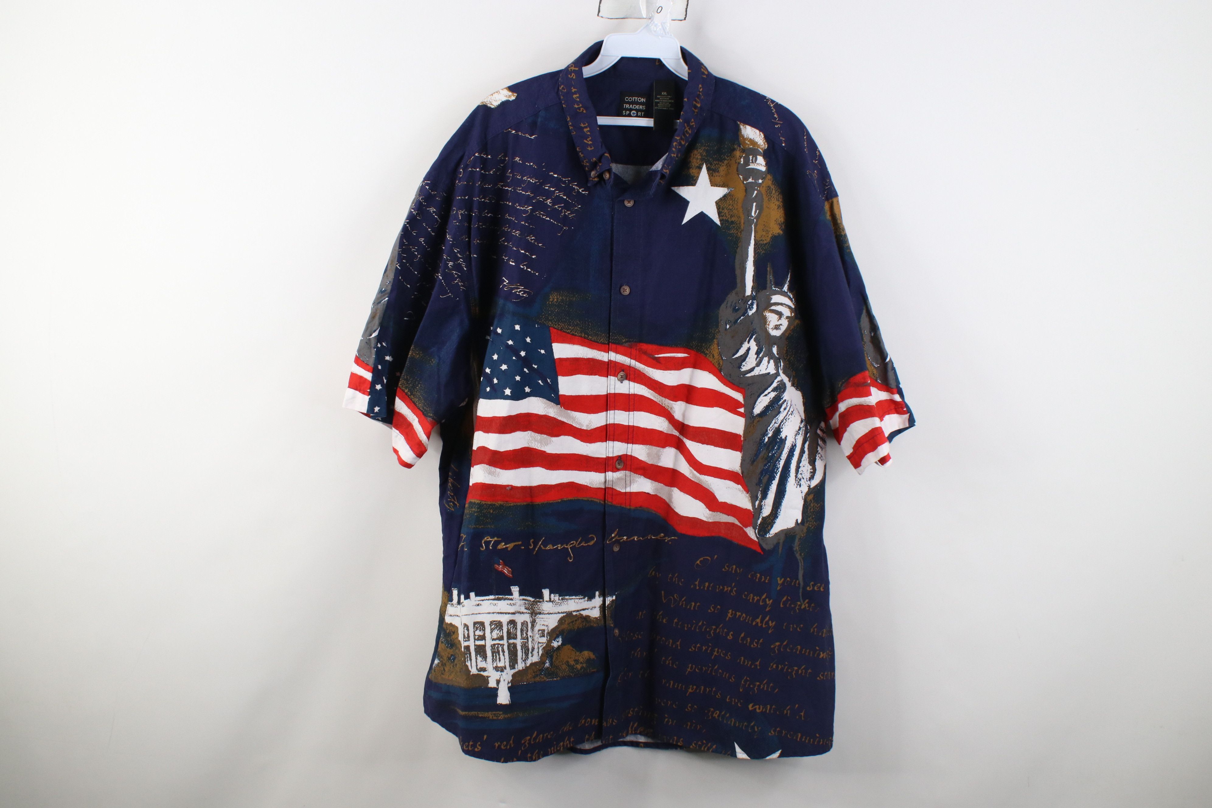 Vintage Vintage 90s Y2K Streetwear Statue of Liberty Button Shirt Size US XXL / EU 58 / 5 - 1 Thumbnail