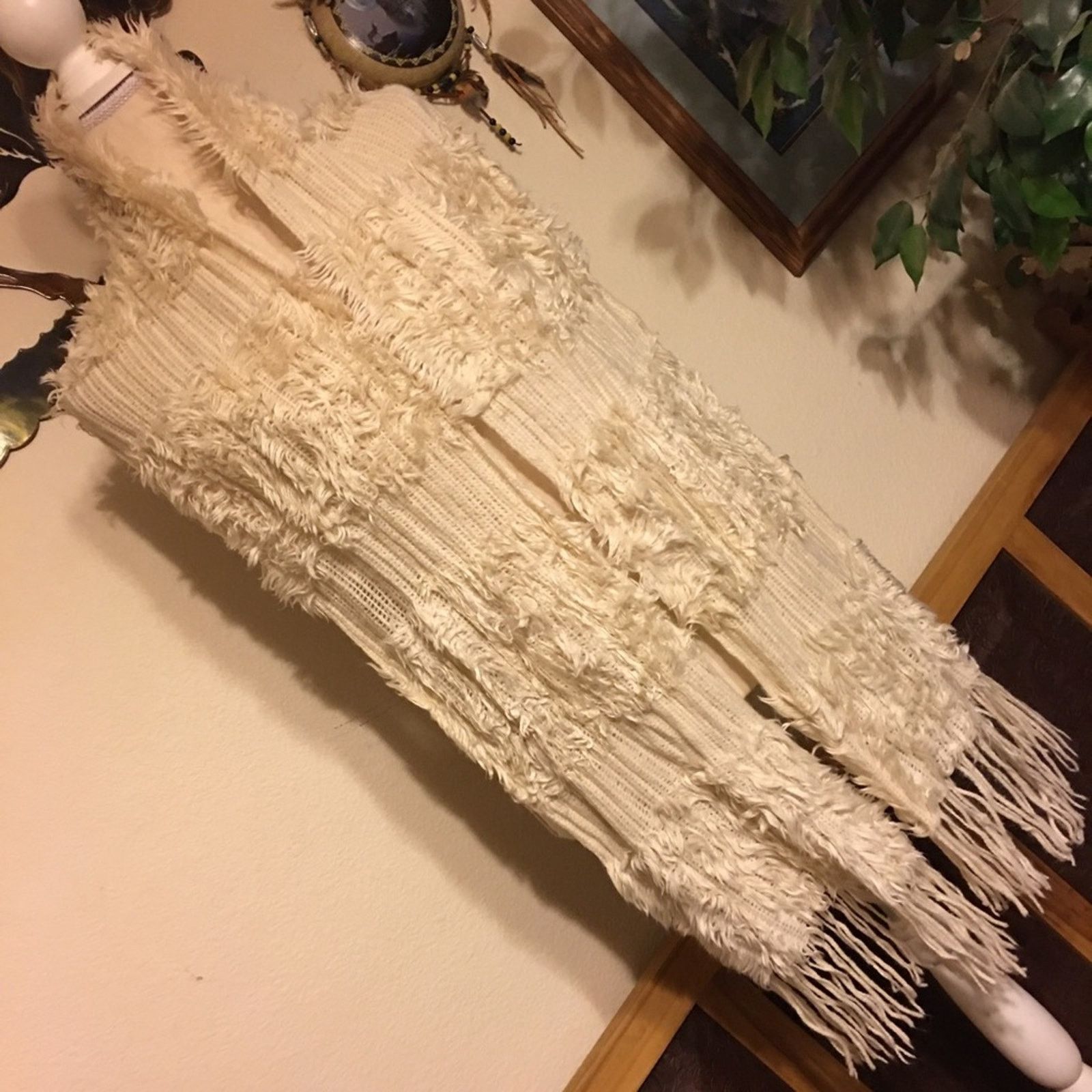 Other Cream faux fur and knit scarf wrap 10”x80” Size ONE SIZE - 4 Thumbnail