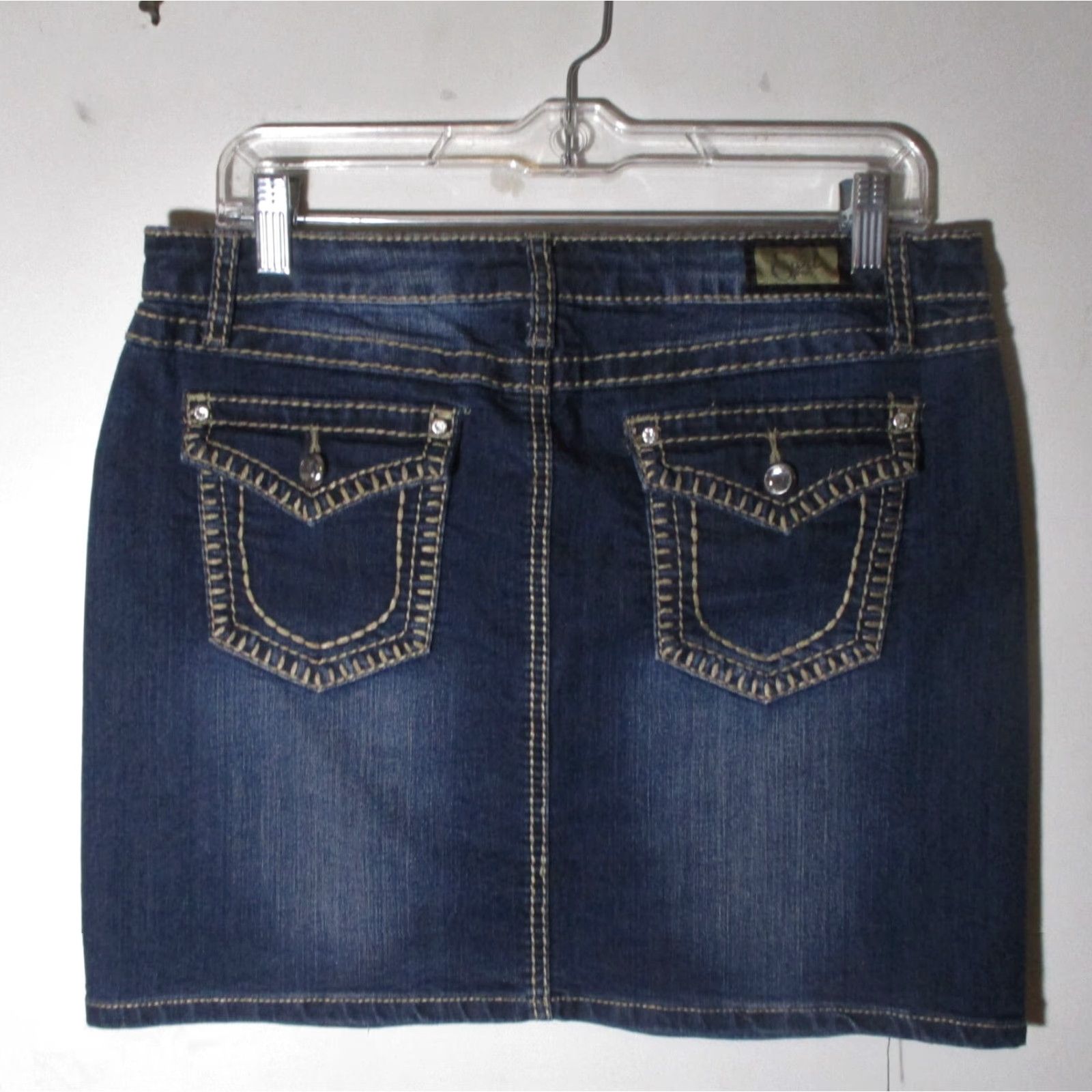 Vintage EARL JEAN Denim Skirt Size 10 Blue Beaded Size 32" / US 10 / IT 46 - 7 Thumbnail