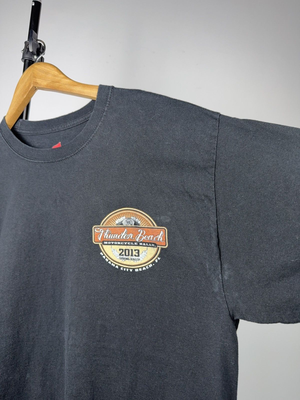Harley Davidson 00s Biker Thunder Beach Motorcycle Moto Rally Tee 2013 Size US L / EU 52-54 / 3 - 8 Thumbnail