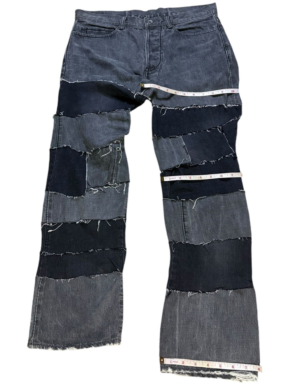 Japanese Brand SALES🔥Vintage Japanese Selvedge Custom Patched Loose Jeans Size US 33 - 14 Thumbnail