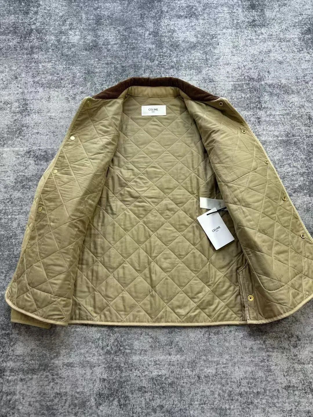 Celine celine beige quilted cotton jacket with collar. Size S / US 4 / IT 40 - 6 Thumbnail