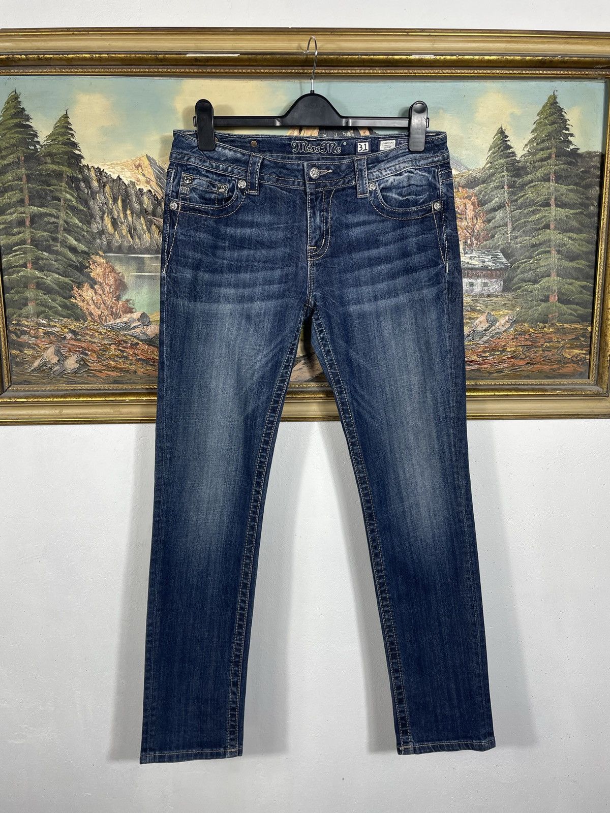 Miss Me × Rock Revival × True Religion Miss Me Vintage Y2k Avant Garde Denim Jeans Trousers Pants Size 31" - 3 Thumbnail