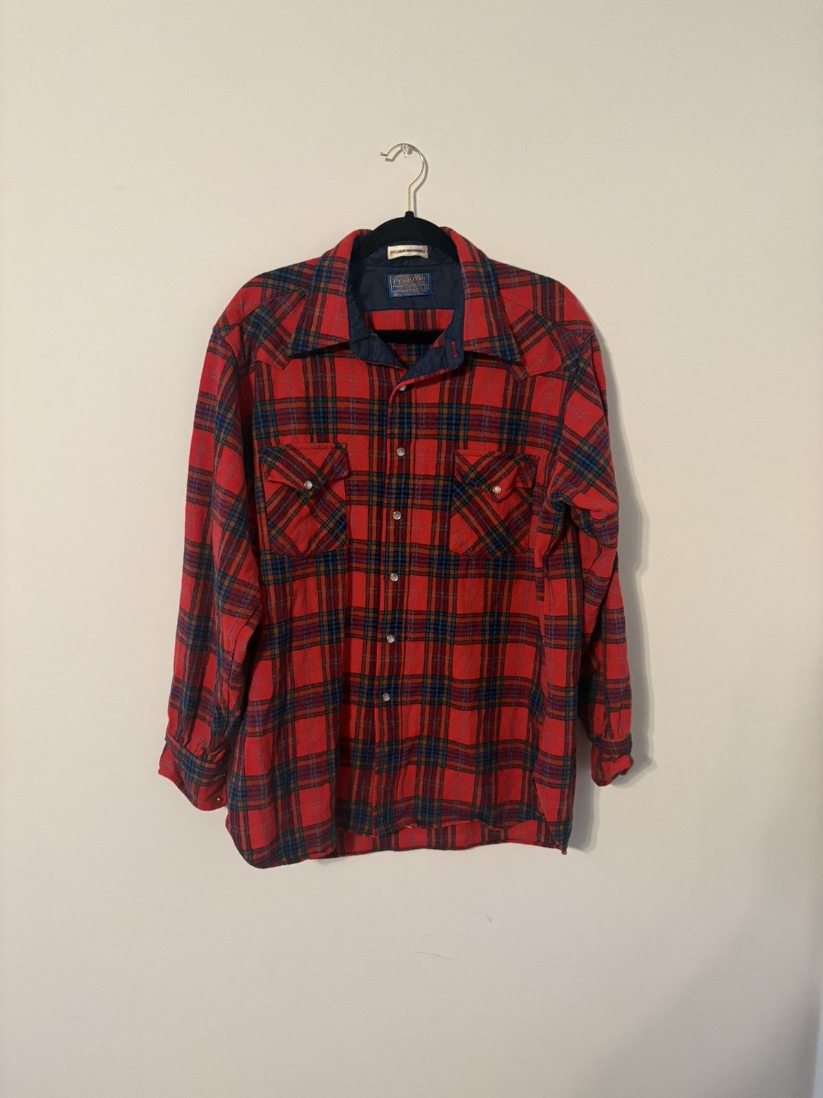 Pendleton × Vintage 1960s Pendleton pearl snap button-up 100% wool made in USA Size US XL / EU 56 / 4 - 1 Thumbnail