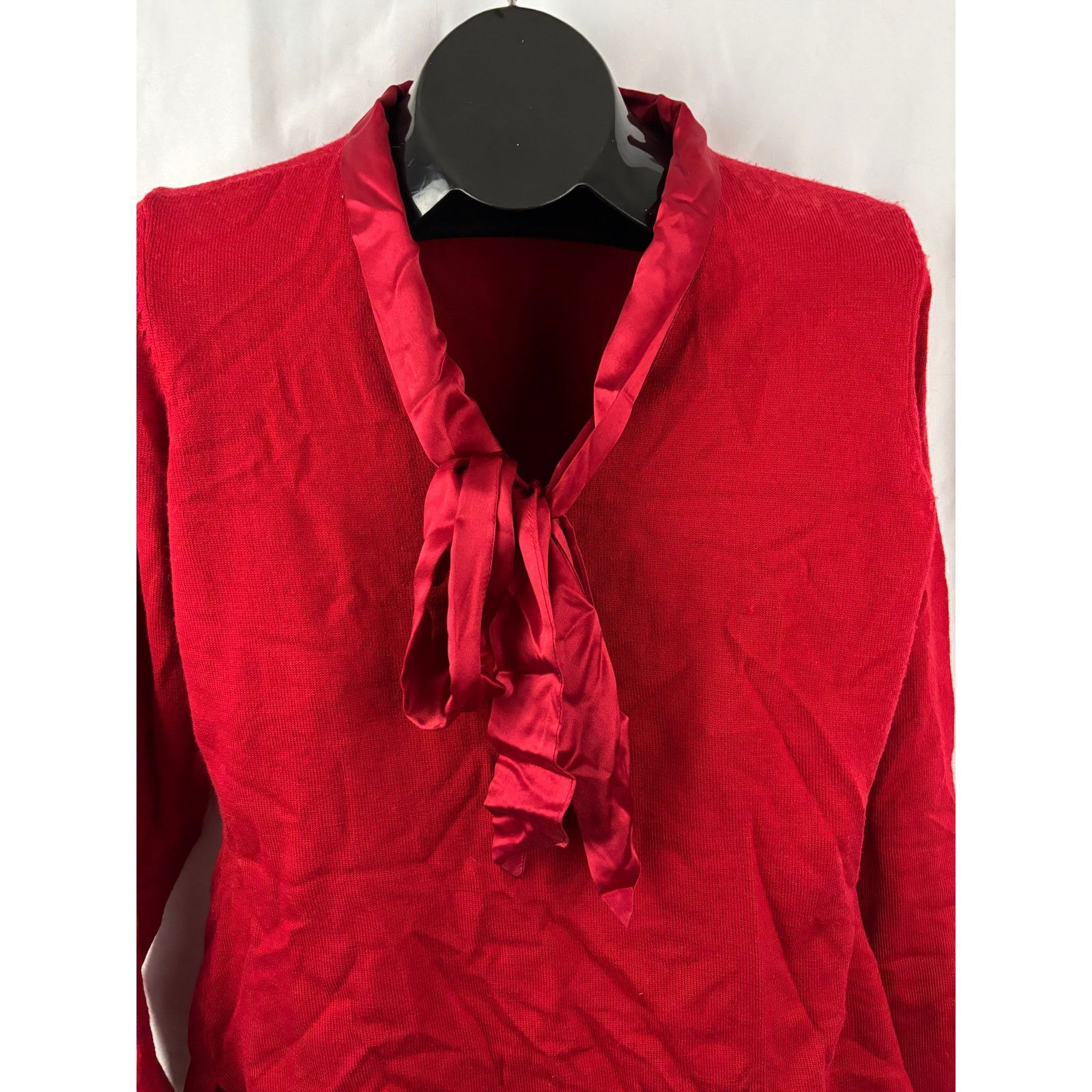 J. Peterman J. Peterman Red Wool Blend Sweater Silk Ribbon Tie MEDIUM Size M / US 6-8 / IT 42-44 - 9 Thumbnail