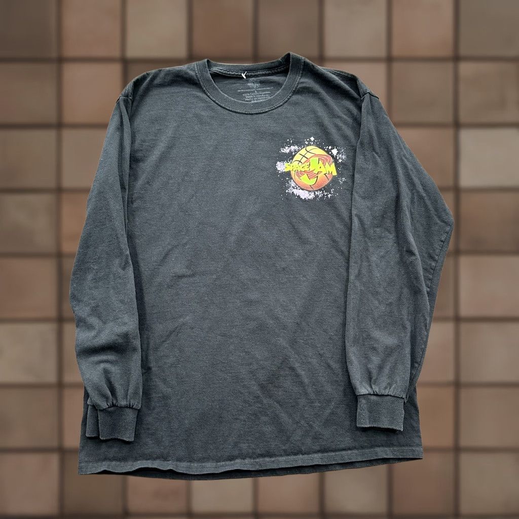 Vintage Space Jam Looney Tunes Shirt Men L Black Long Sleeve Bugs Bunny Casual Shirts Size US L / EU 52-54 / 3 - 1 Thumbnail